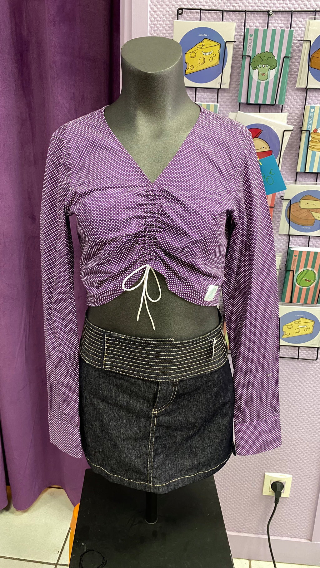 Monarque • T. 30 à 34 • Chemise papillon violette à motifs