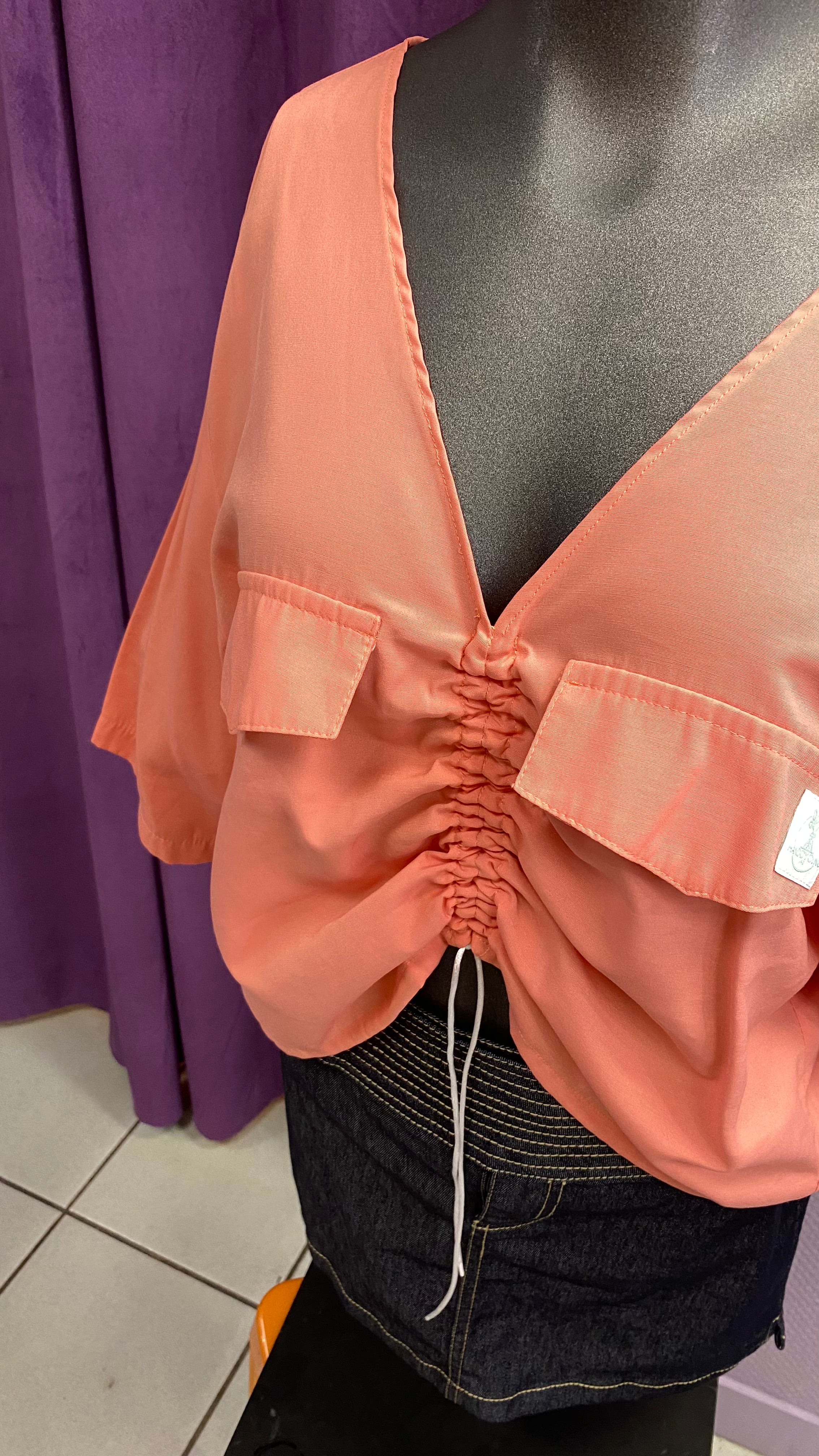 Monarque • T. 40 à 44 • Chemise papillon corail