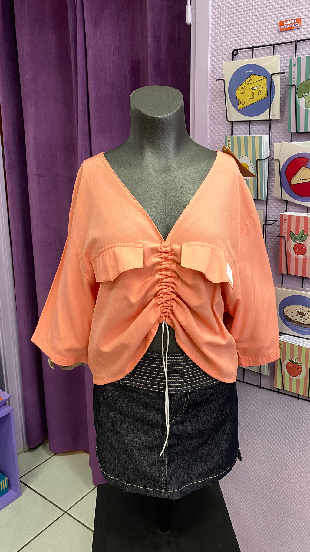 Monarque • T. 40 à 44 • Chemise papillon corail
