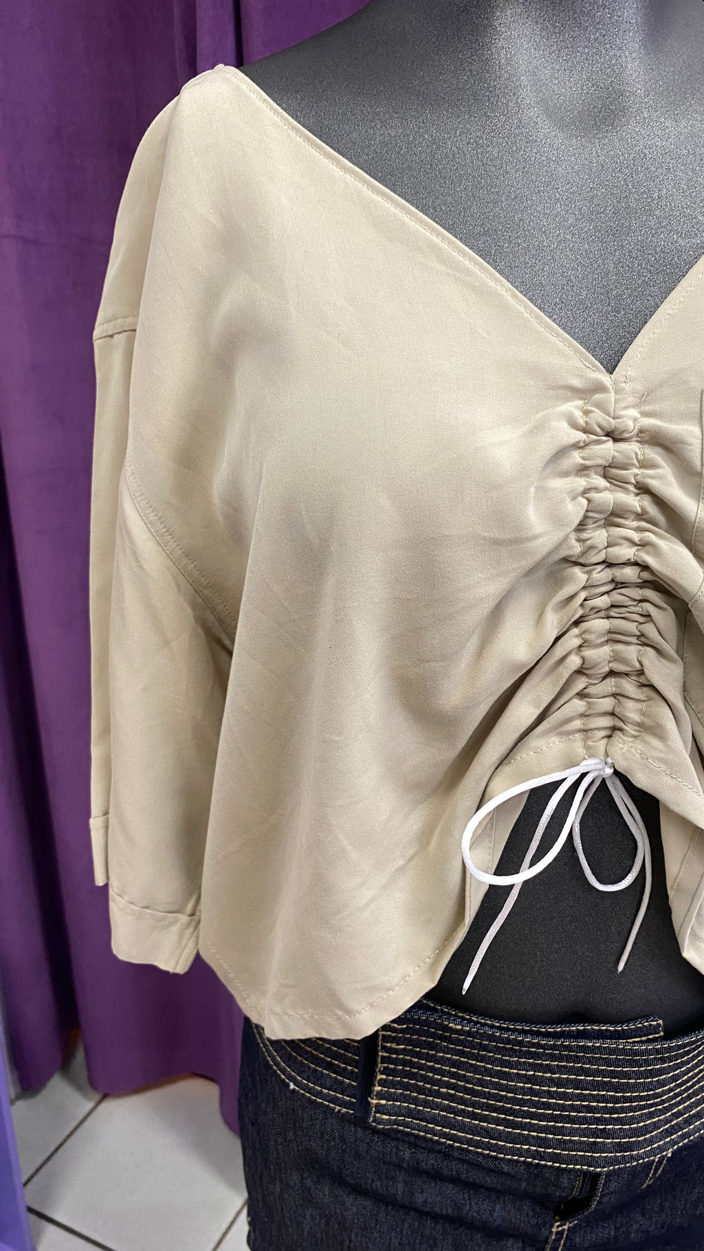 Monarque • T. 36 à 42 • Chemise papillon beige
