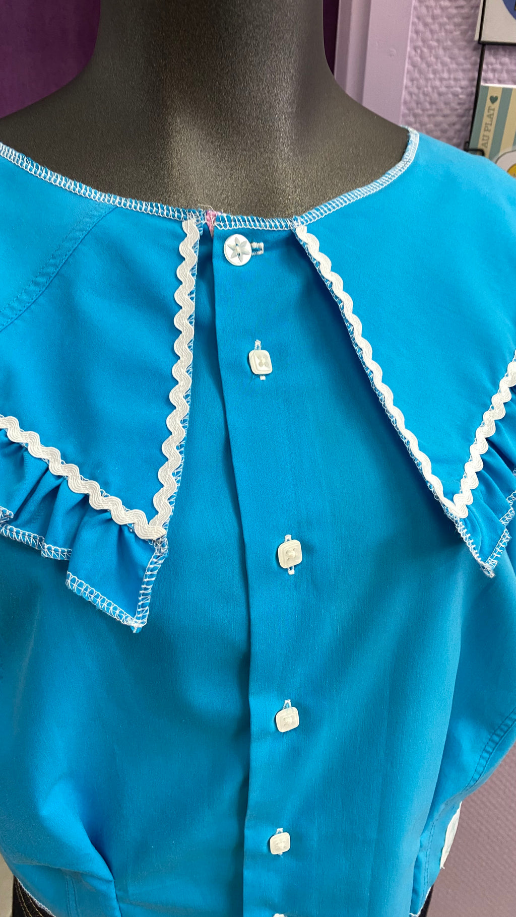 Sweaties • T.36 à 40 • Chemise grand col turquoise