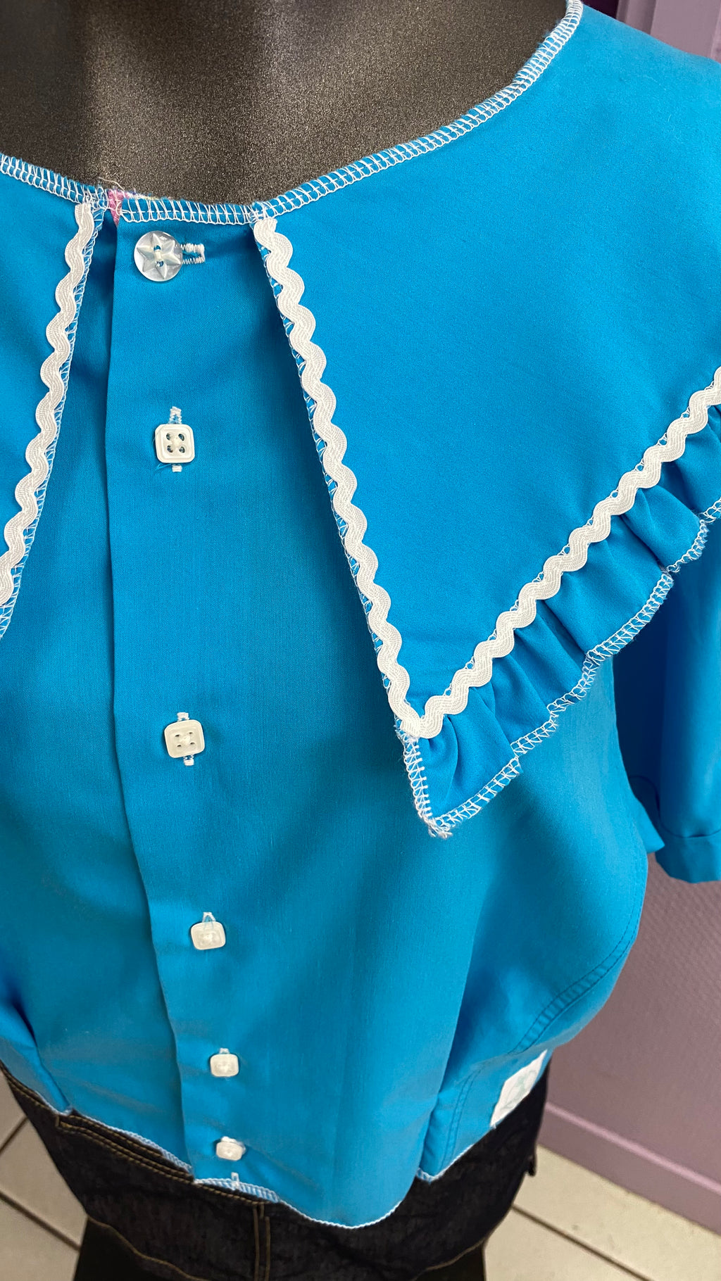 Sweaties • T.36 à 40 • Chemise grand col turquoise
