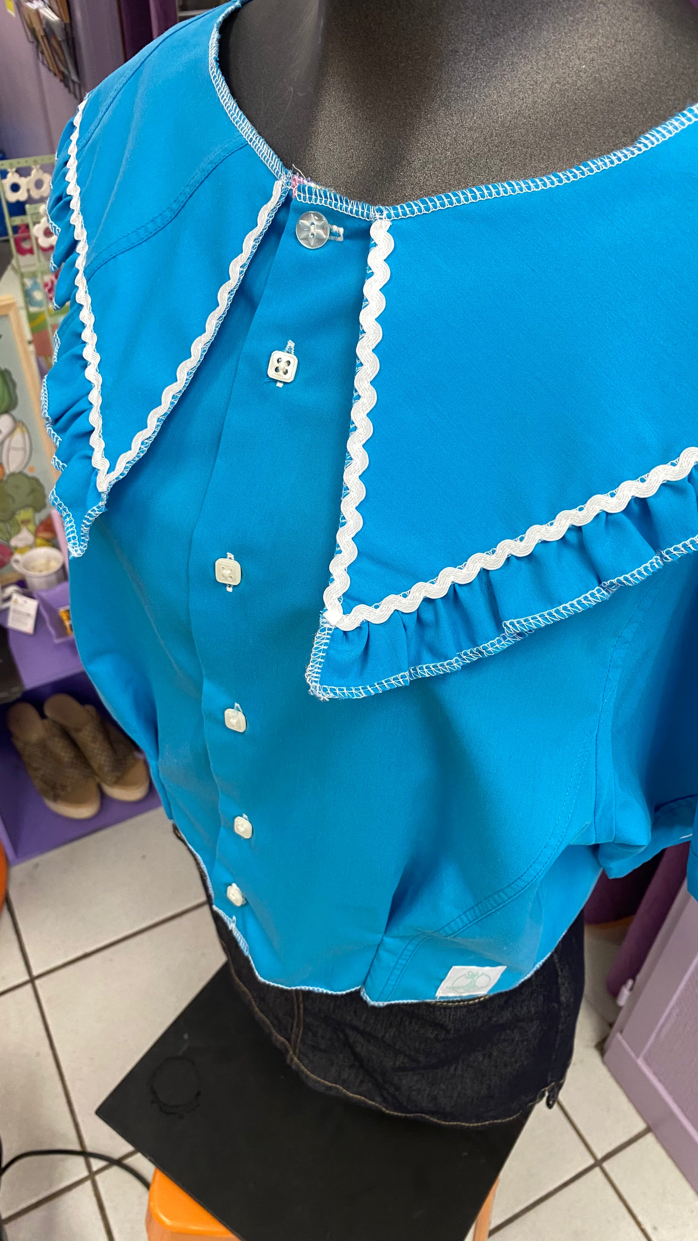 Sweaties • T.36 à 40 • Chemise grand col turquoise