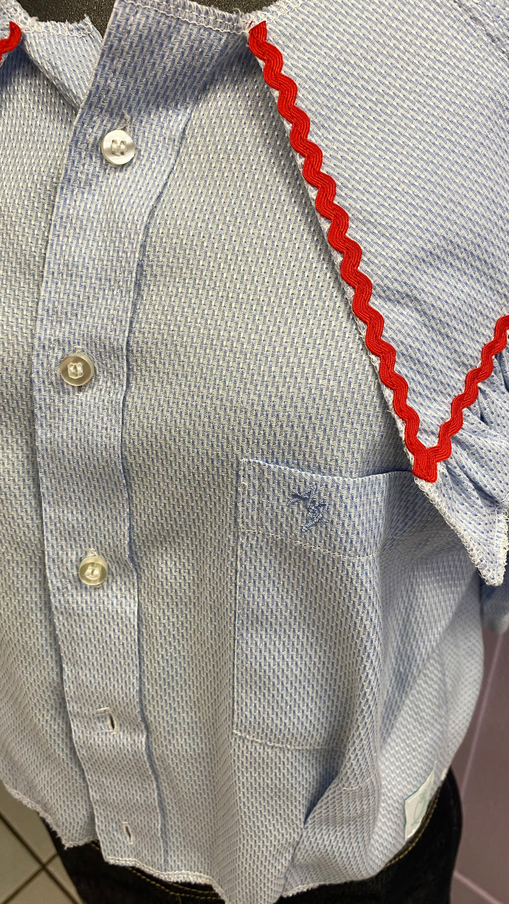 Sweaties • T.34 à 38 • Chemise grand col bleu ciel