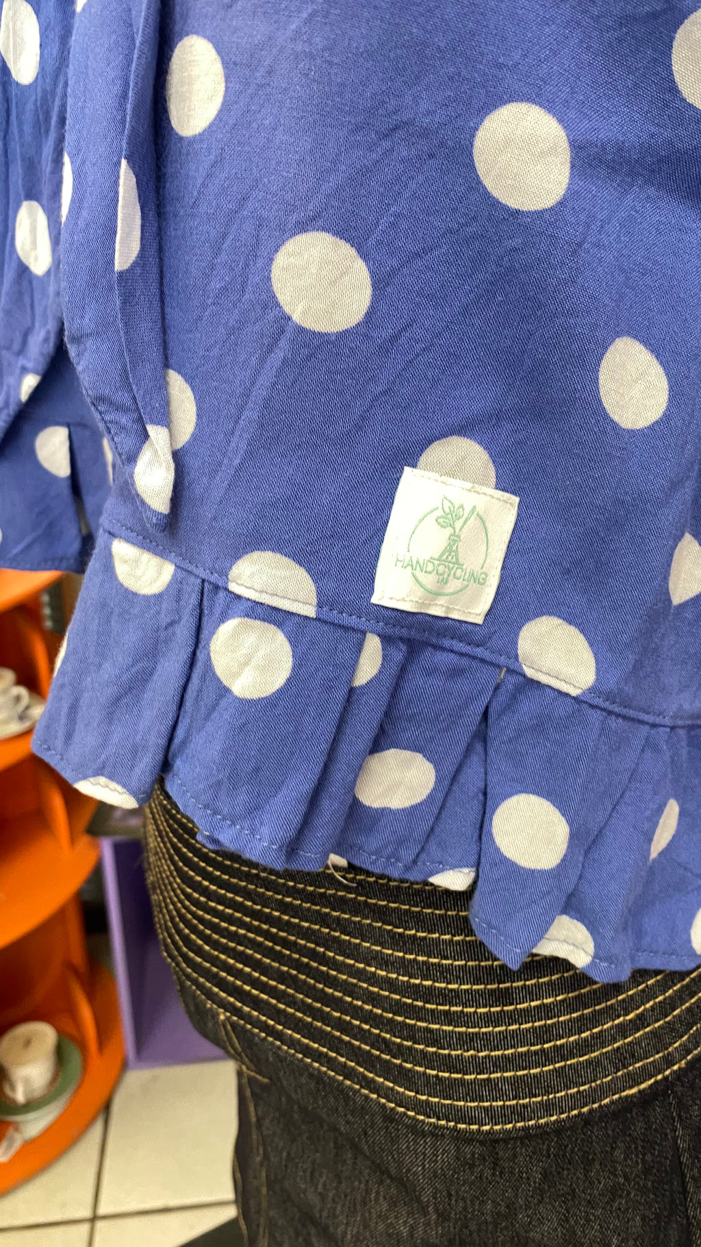 Froufrou • T.32 à 36 • Chemise crop top bleu à pois