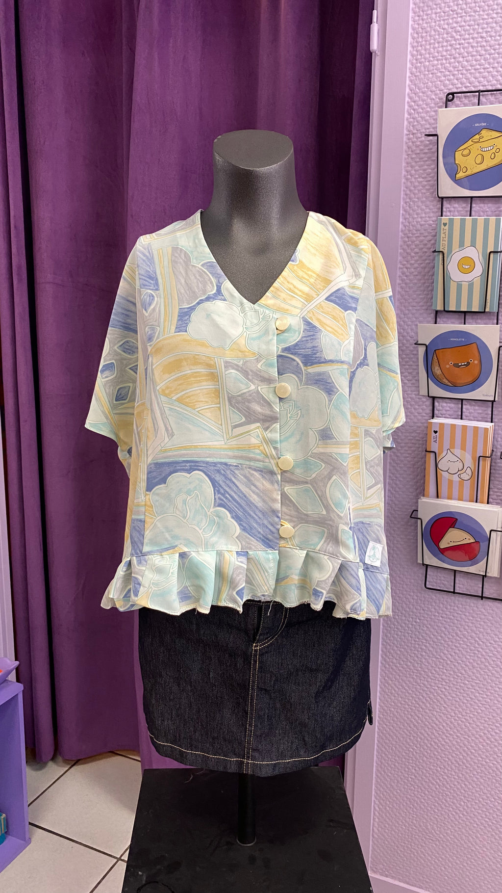 Froufrou • T.40 à 46 • Chemise crop top tons pastels