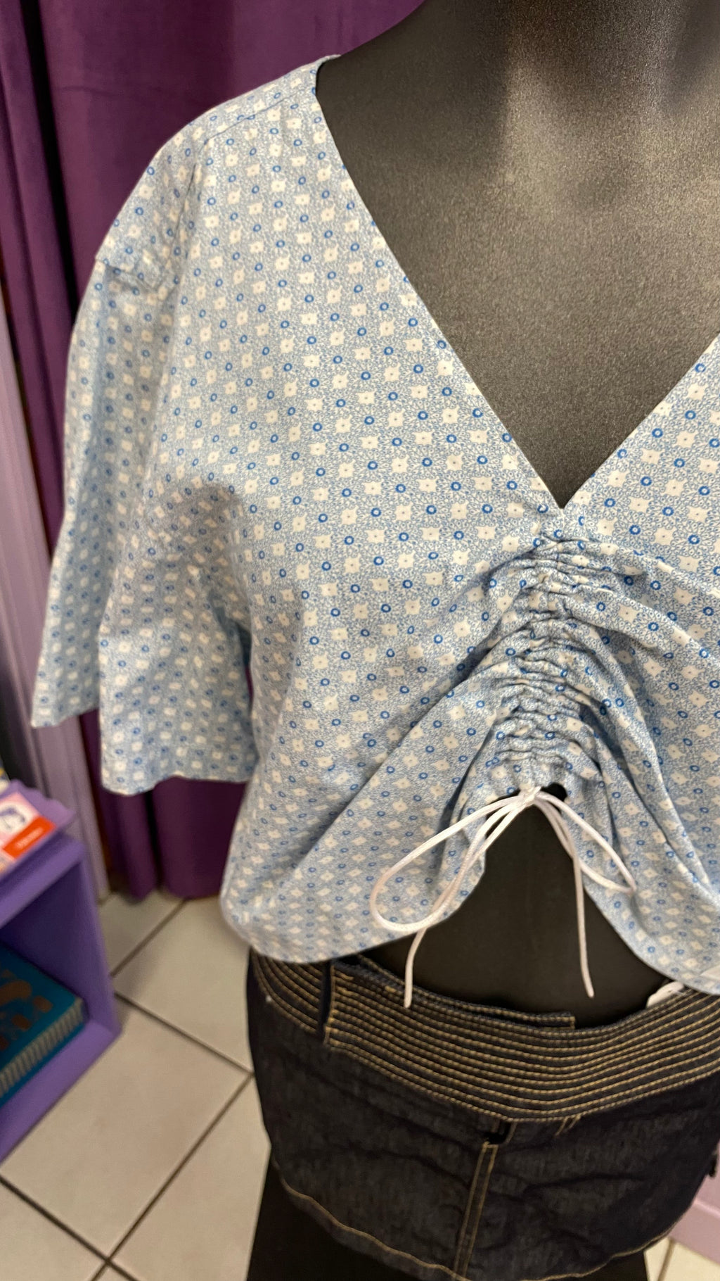 Monarque • T. 38 à 42 • Chemise papillon motifs bleu