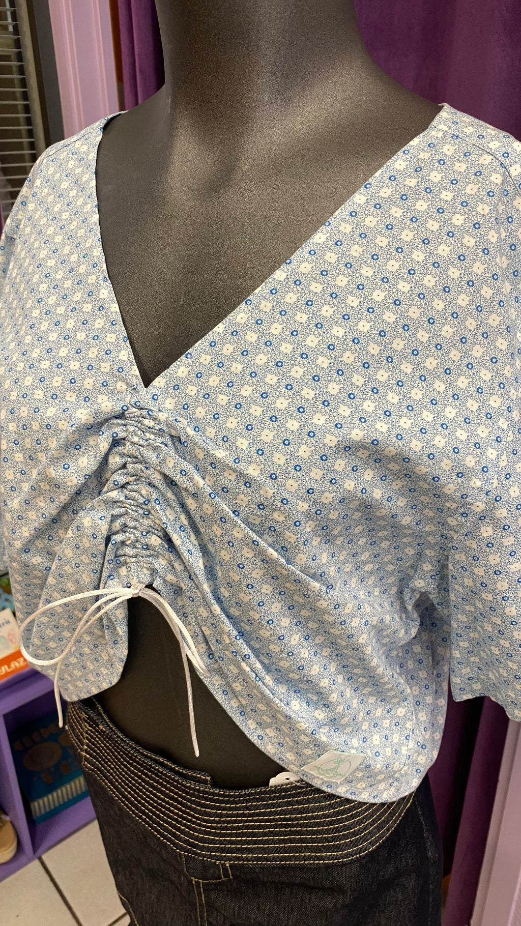 Monarque • T. 38 à 42 • Chemise papillon motifs bleu