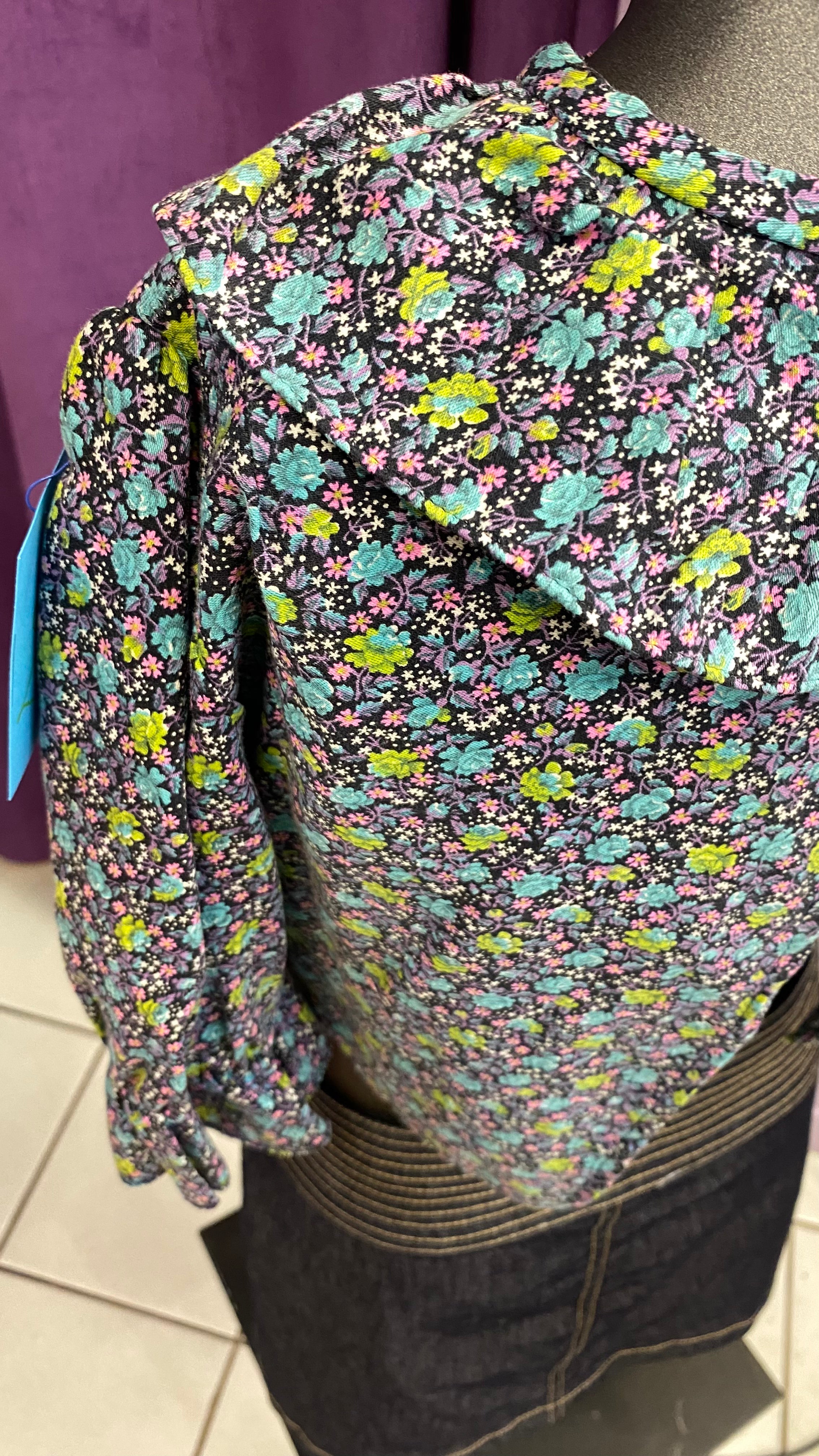 Cropped • T. 34 à 36 • Top dos nu liberty bleu marine