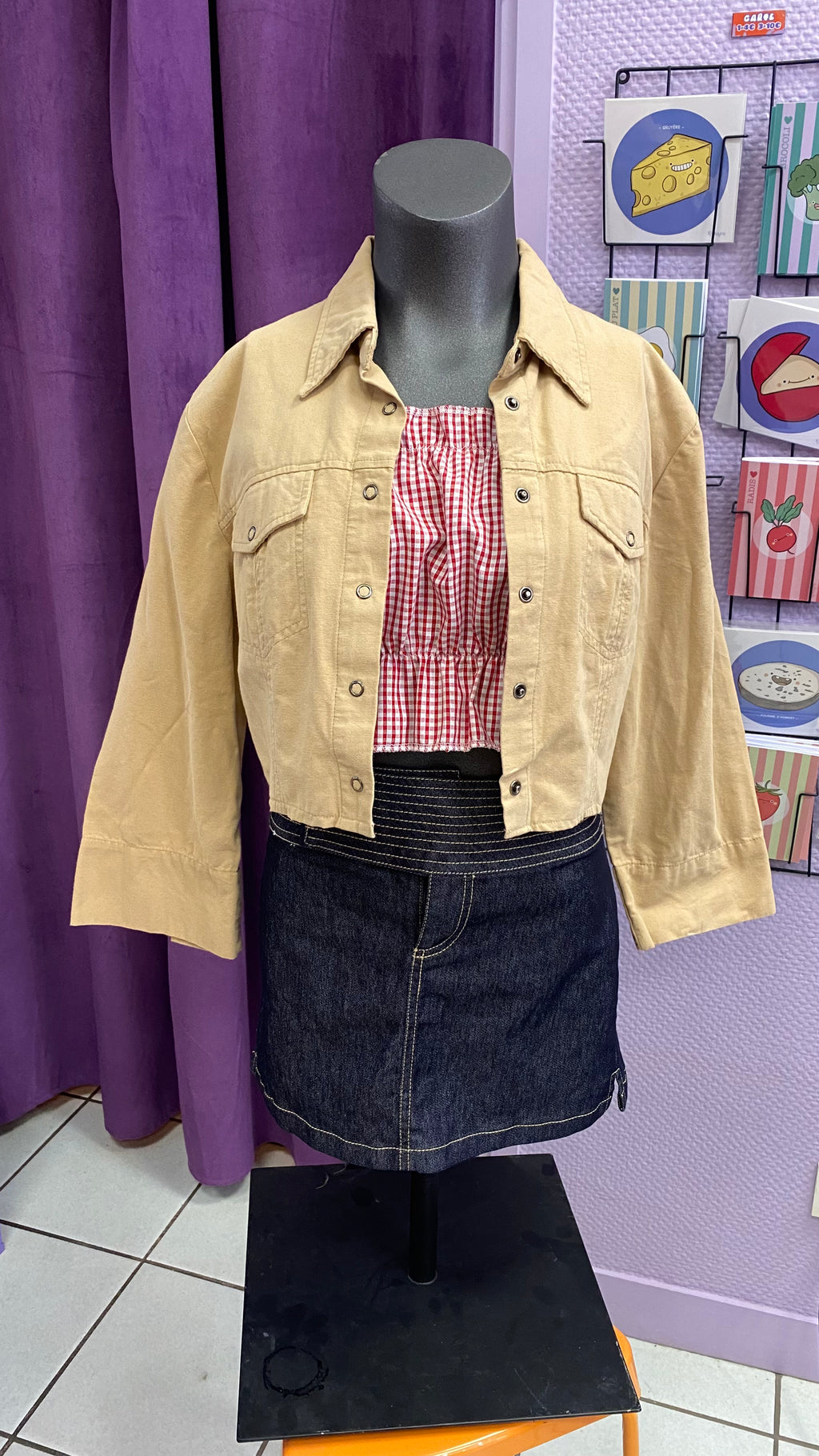 Cropped Jacket • T. 32 à 36 • Surchemise veste courte beige