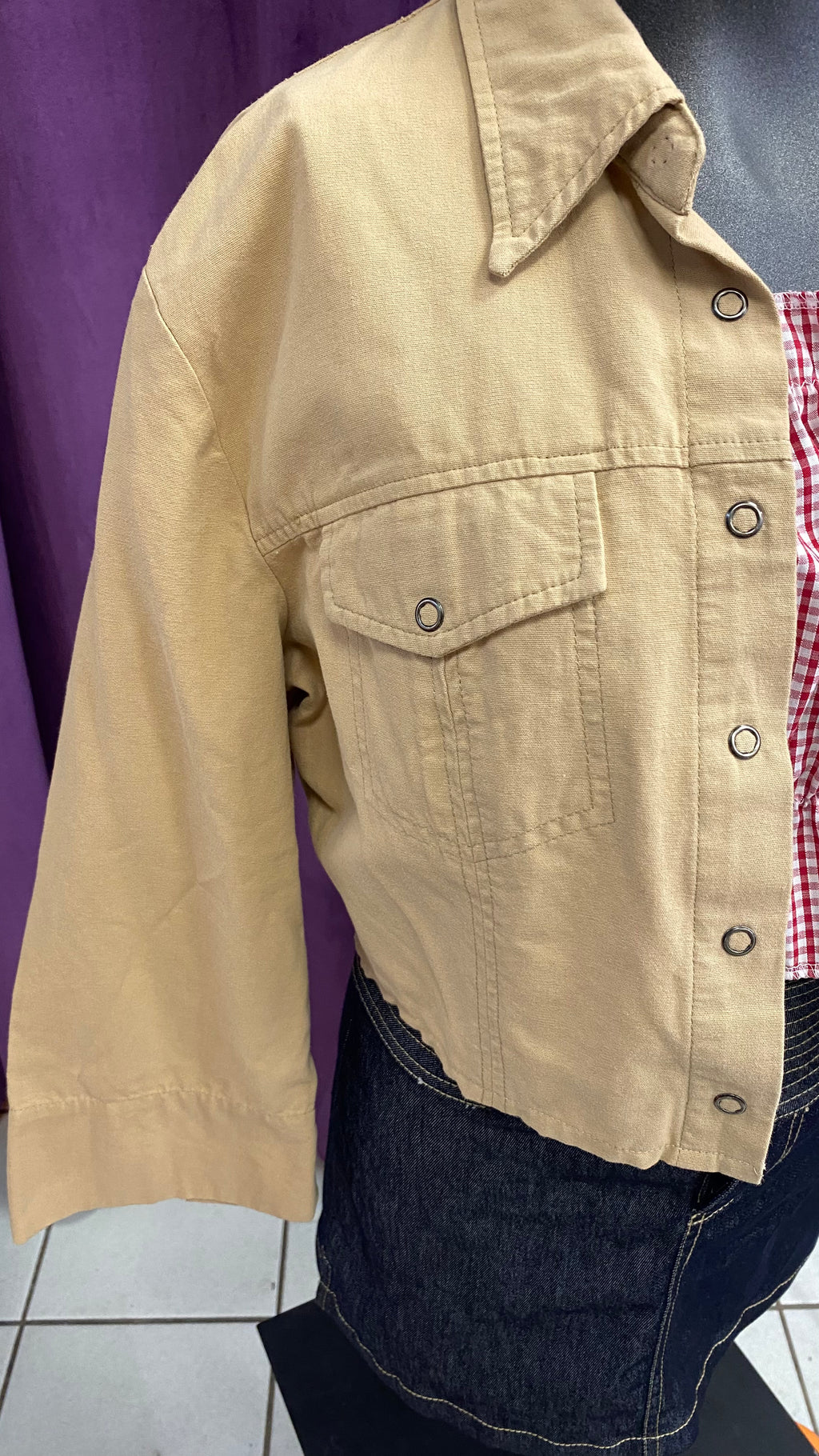 Cropped Jacket • T. 32 à 36 • Surchemise veste courte beige
