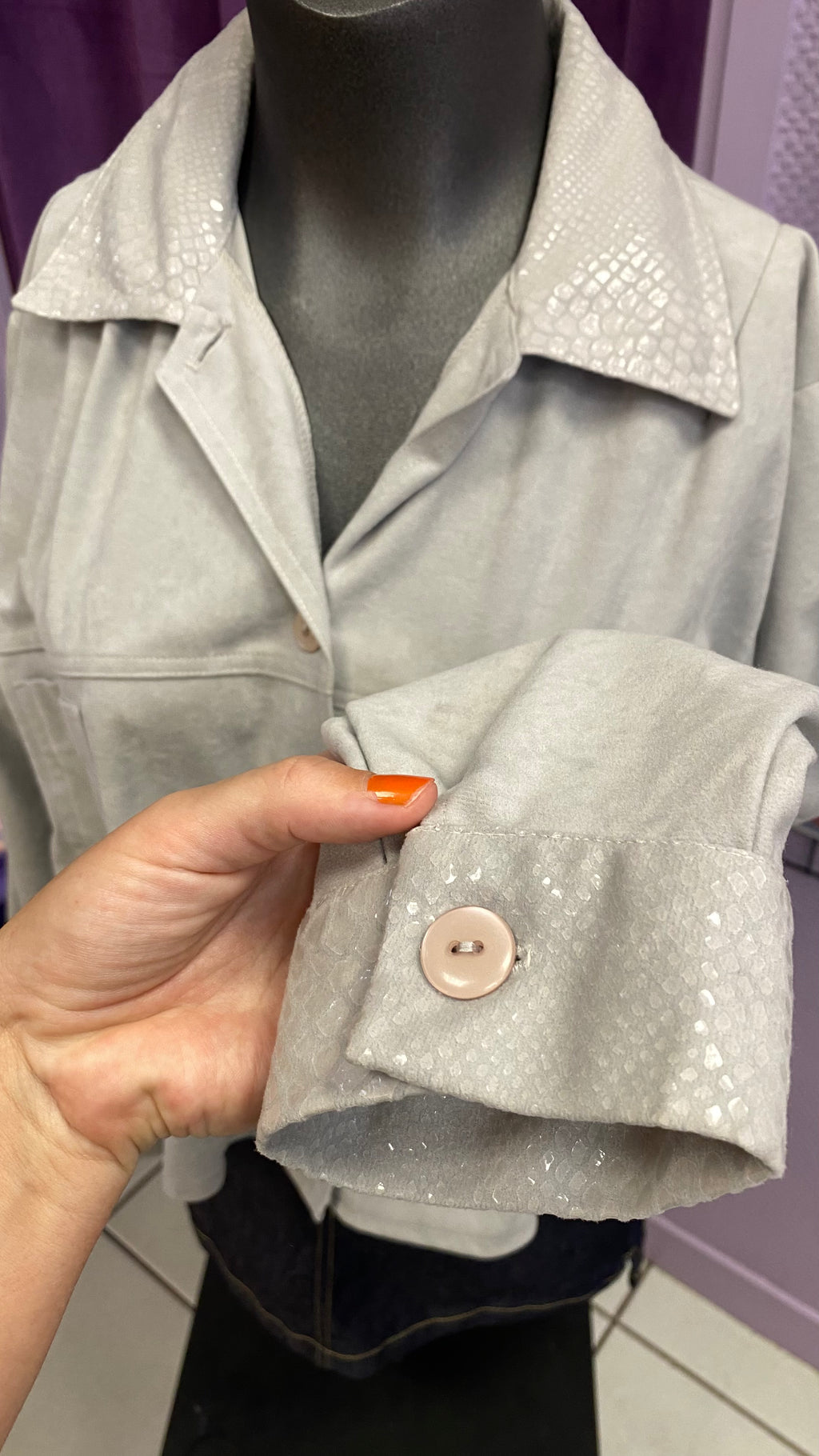 Cropped Jacket • T.34 à 40 • Veste courte gris douce