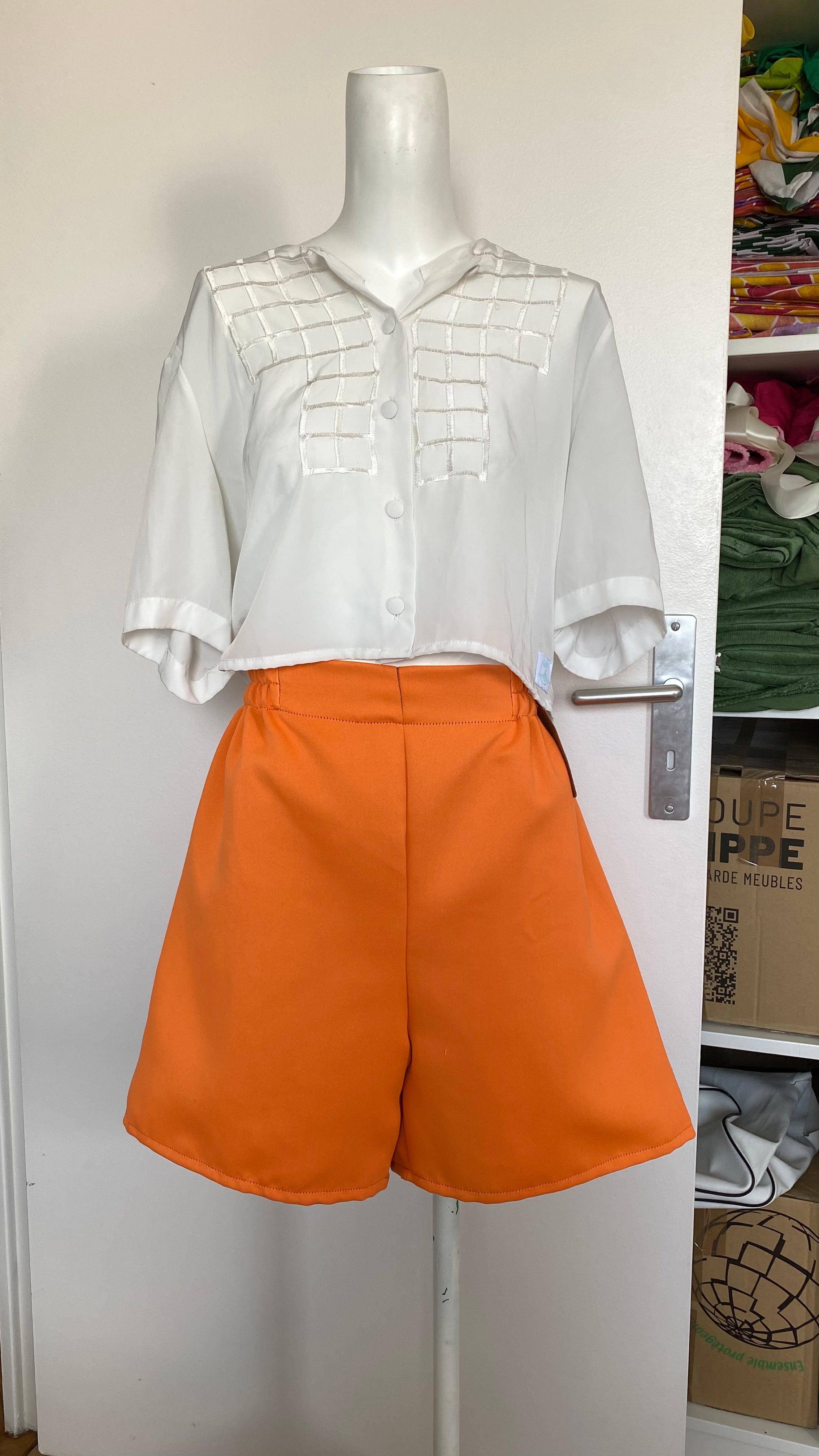 Short • T.L • Short upcyclé orange épais