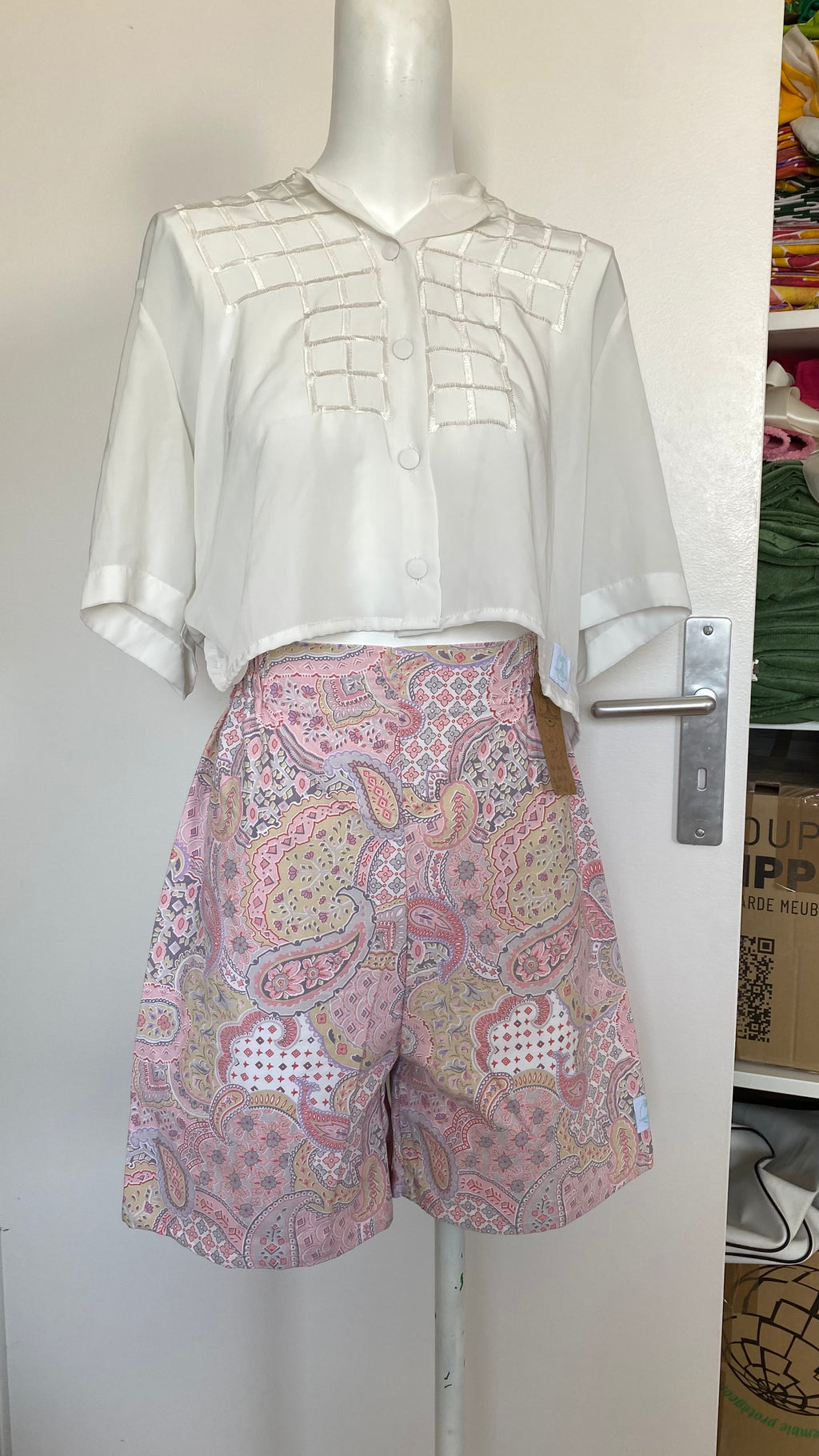 Short • T.S • Short upcyclé pastel à motifs