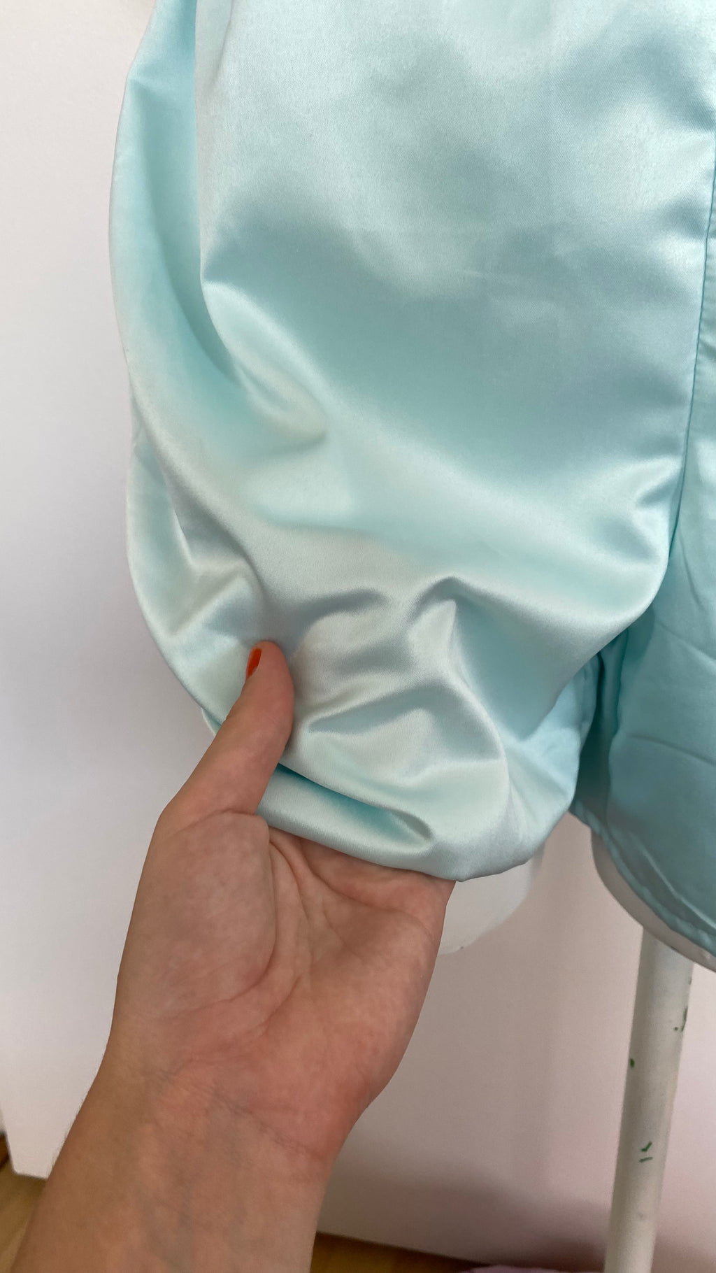 Short • T.S • Short upcyclé satin bleu très clair