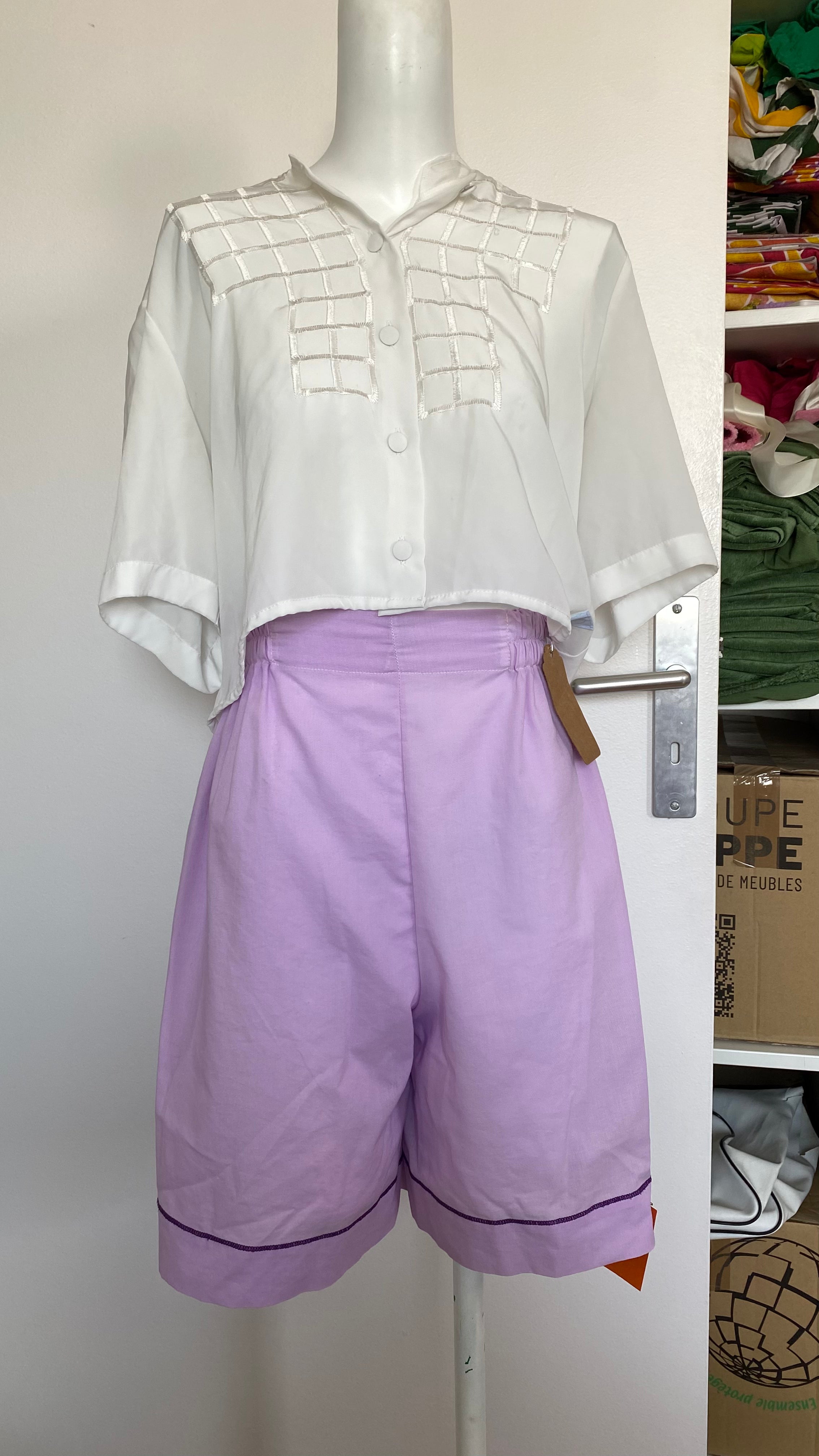 Short • T.S • Short long upcyclé lila