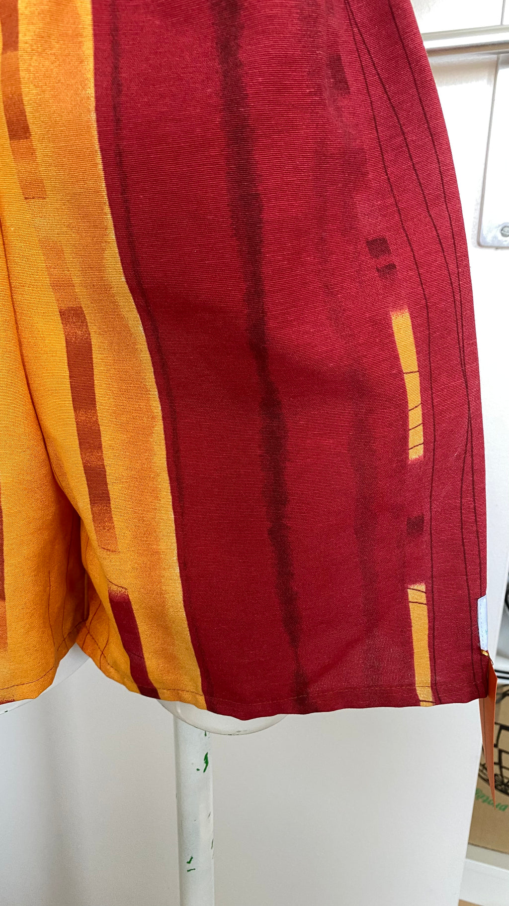 Short • T.S • Short upcyclé rayé orange et bordeaux