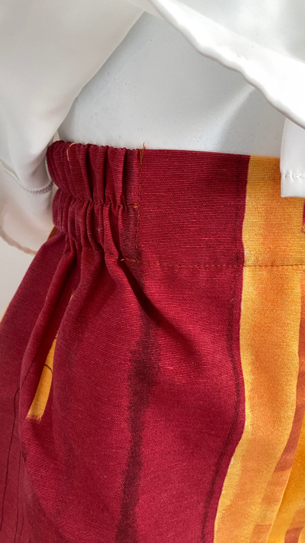Short • T.S • Short upcyclé rayé orange et bordeaux