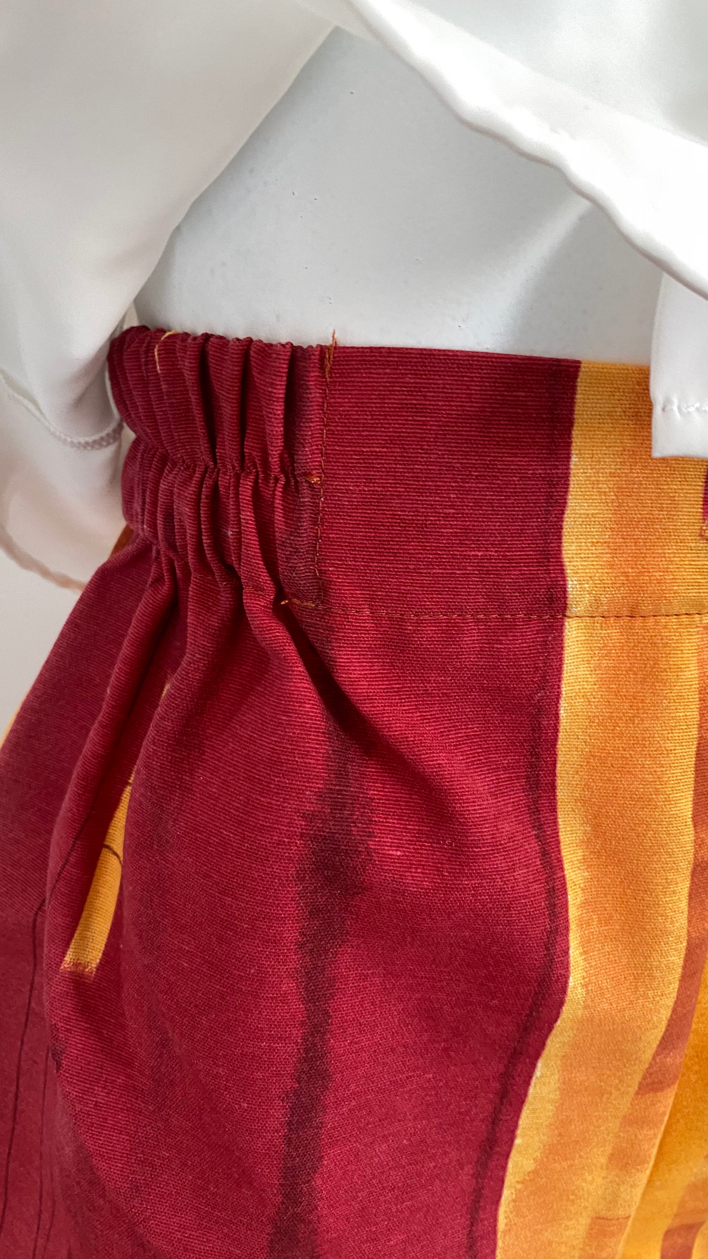 Short • T.S • Short upcyclé rayé orange et bordeaux