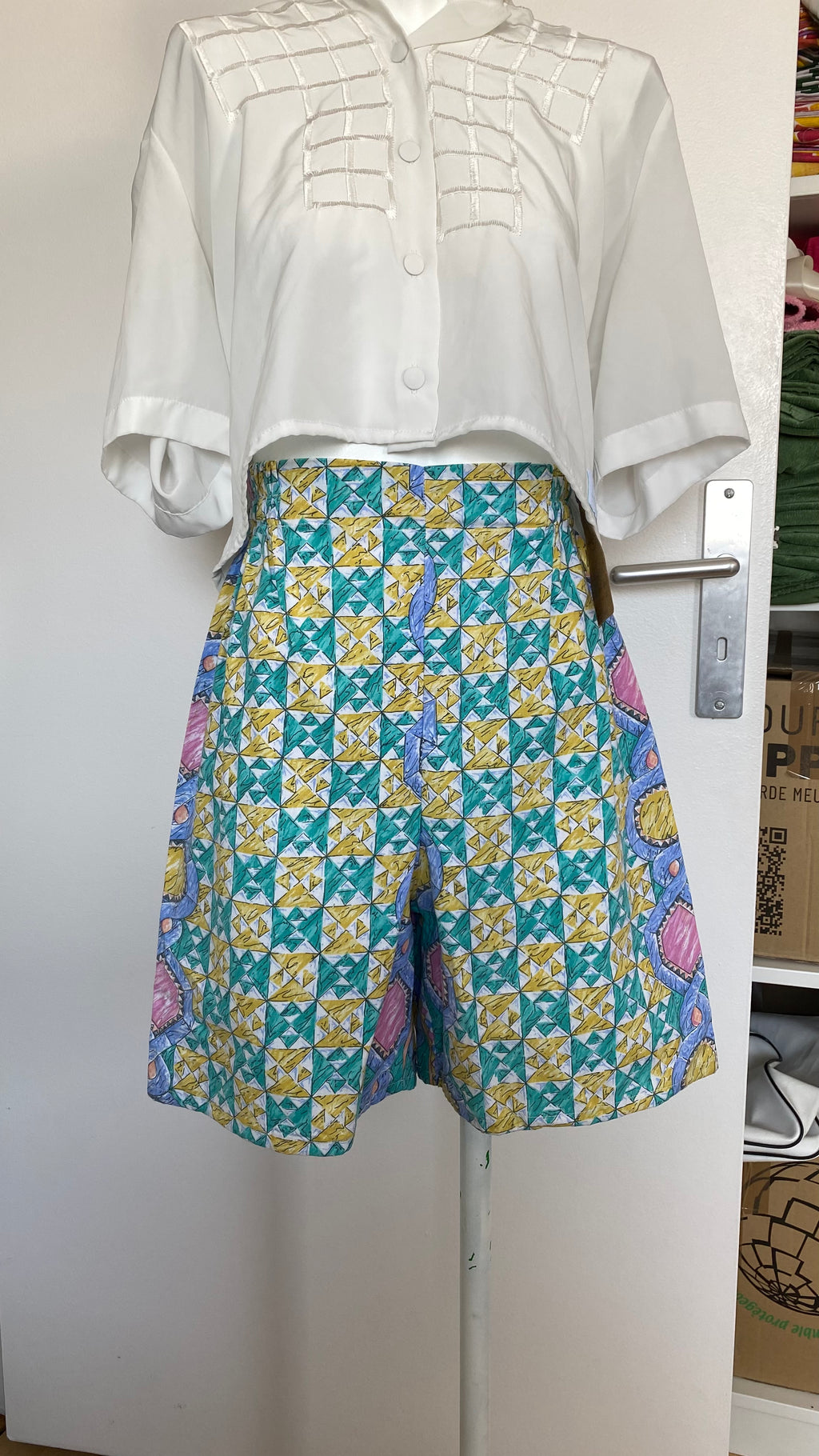Short • T.S • Short upcyclé à motifs losanges