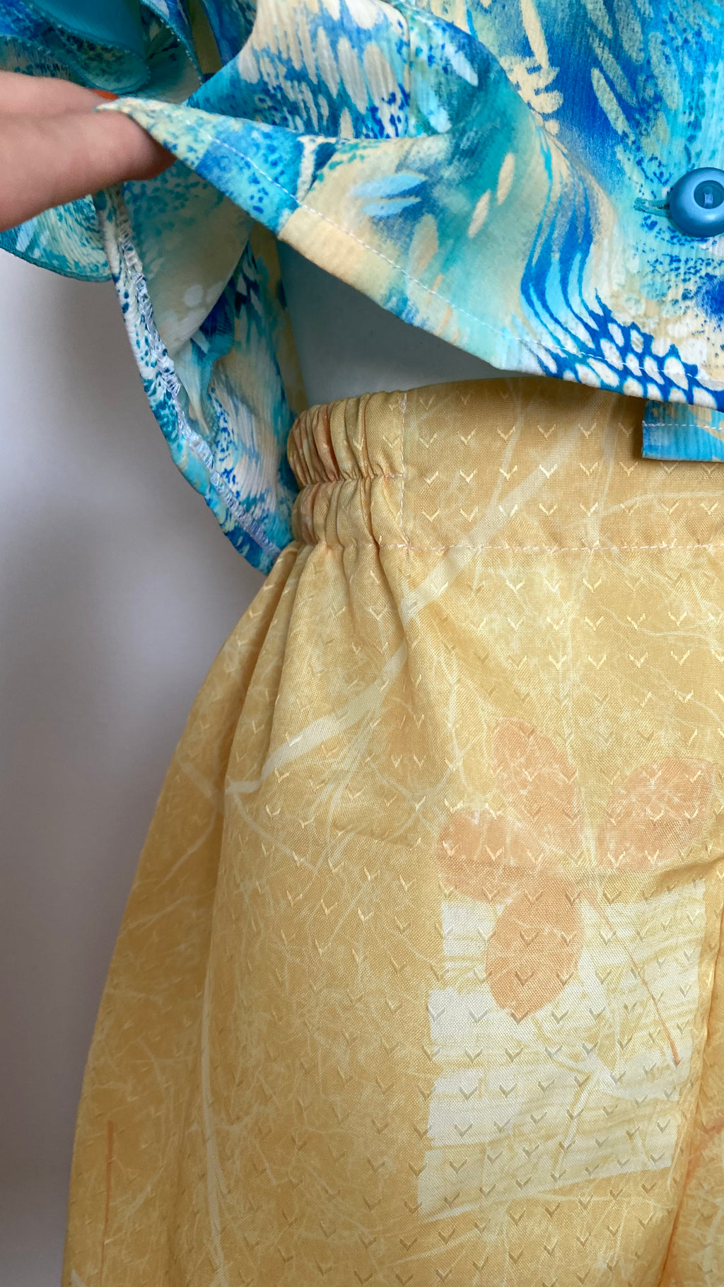 Short • T.M • Short upcyclé jaune texturé