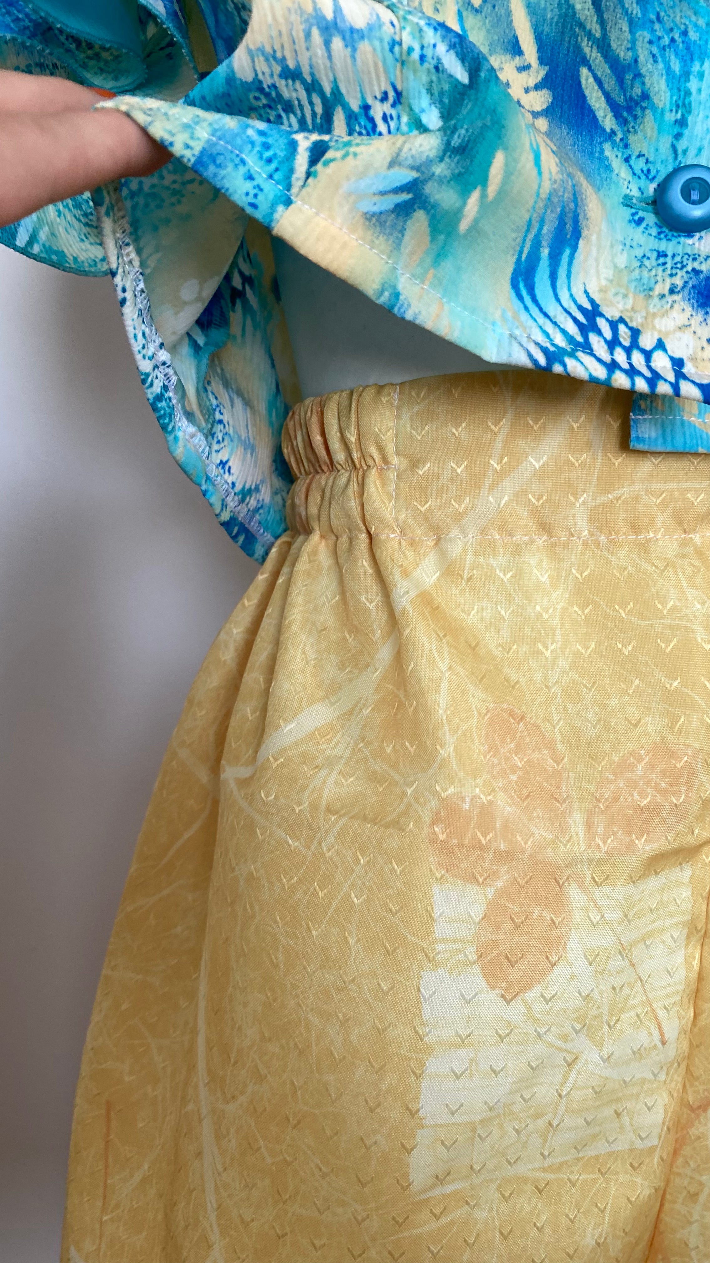 Short • T.M • Short upcyclé jaune texturé