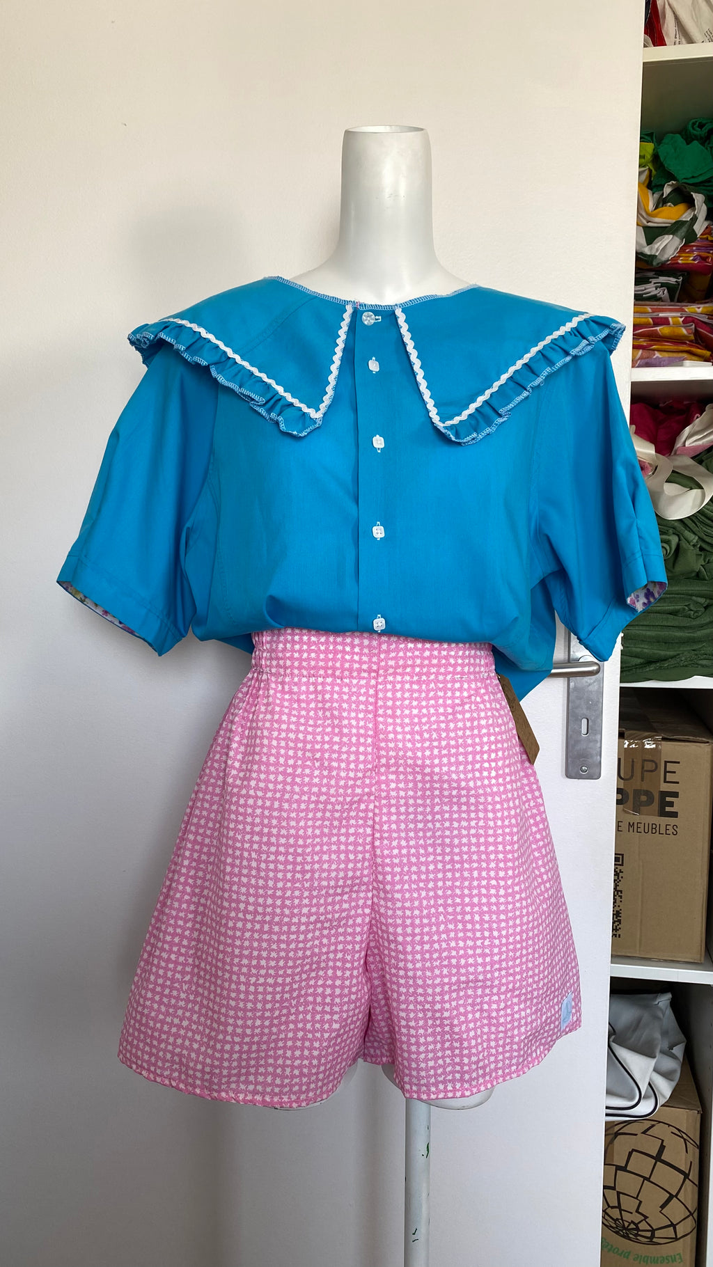 Short • T.L • Short upcyclé rose pétant