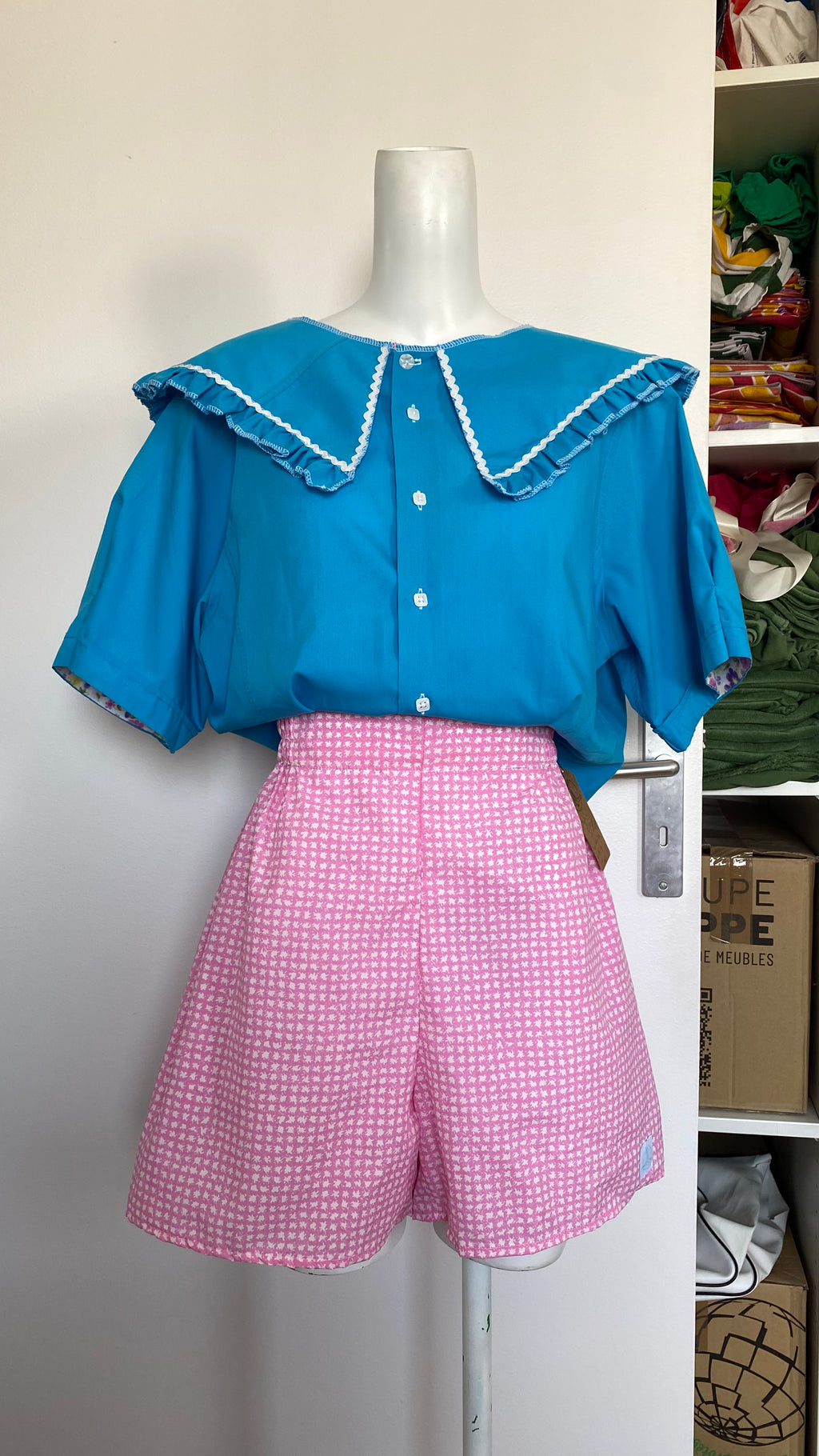 Short • T.L • Short upcyclé rose pétant