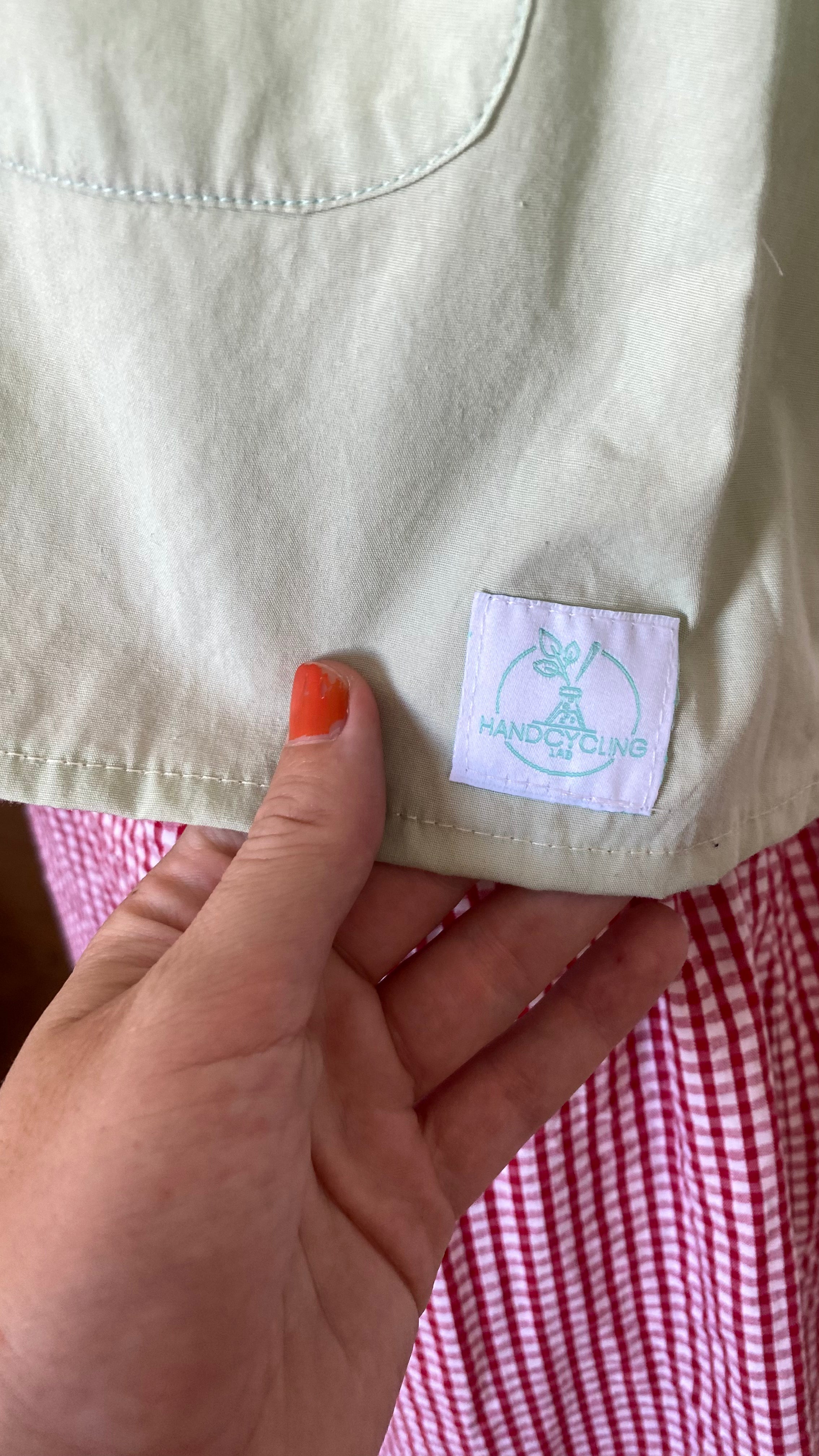 Sweaties • T.34 à 38 • Chemise grand col vert pomme & rouge