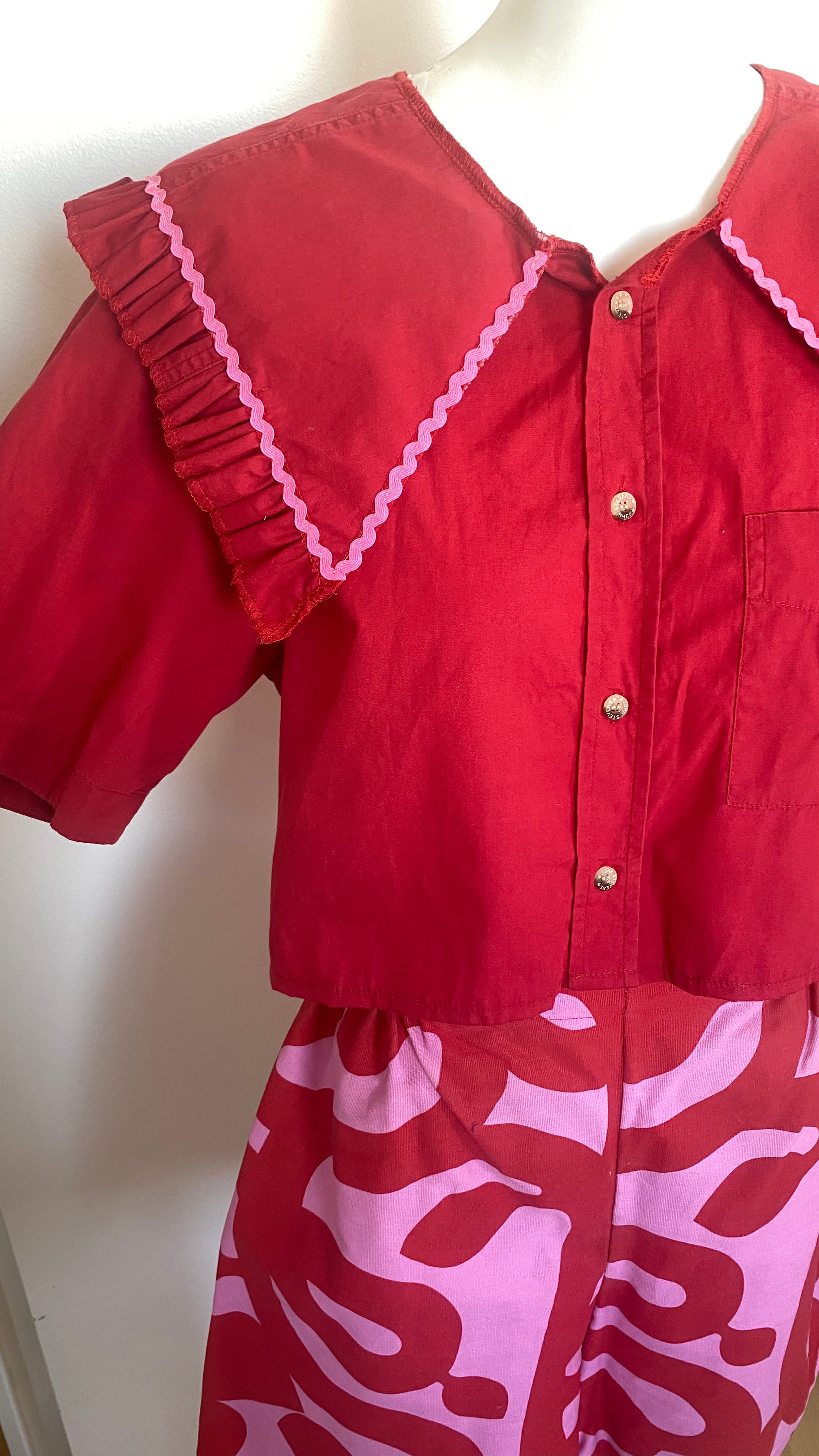 Sweaties • T.34 à 38 • Chemise grand col rouge & rouge