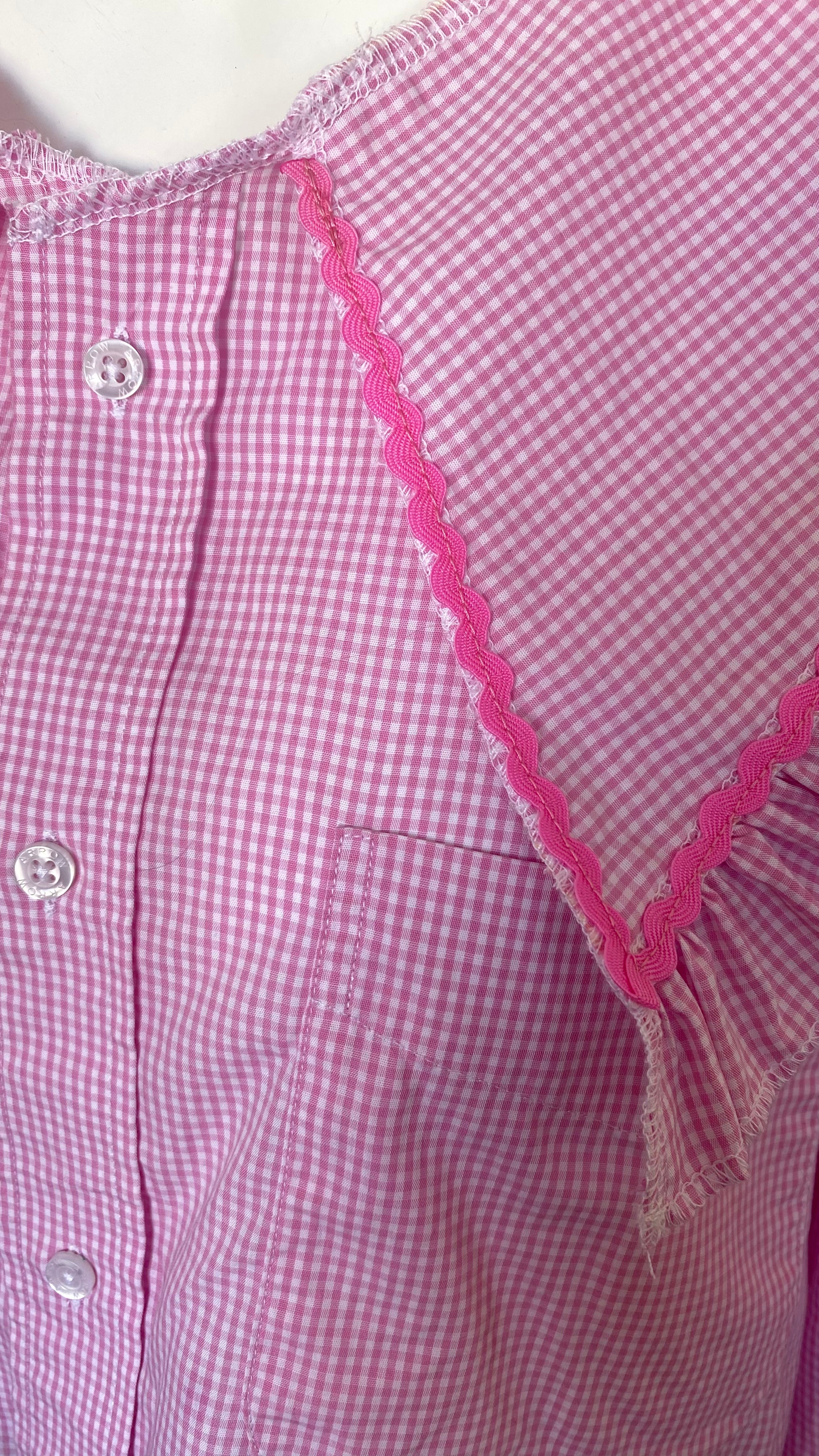 Sweaties • T.40 à 46 • Chemise grand col vichy rose