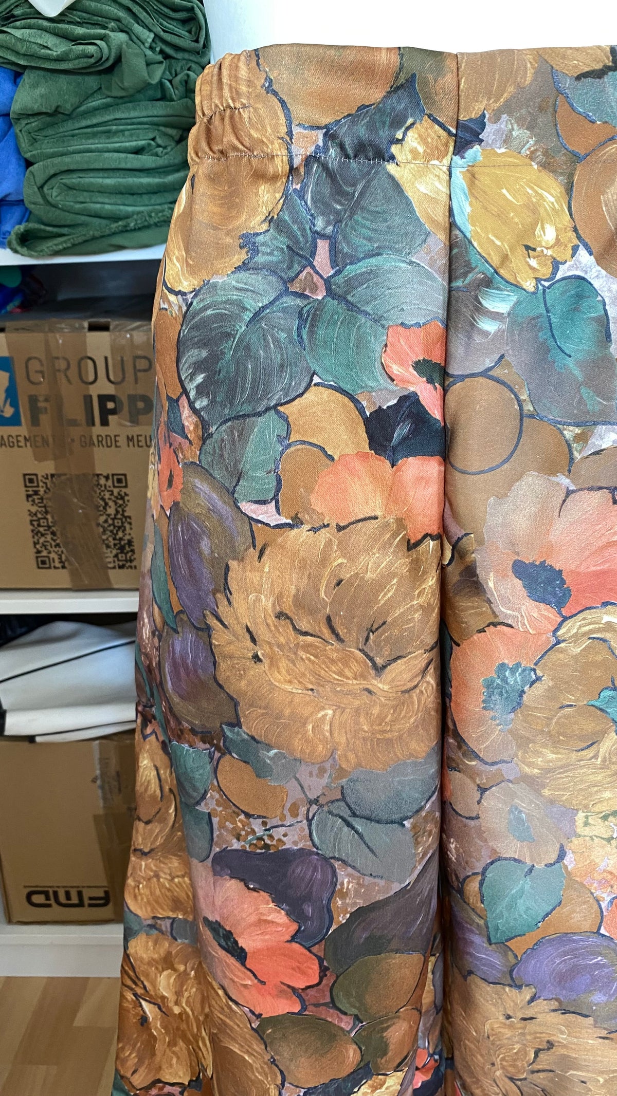 Pants • Taille L • Pantalon upcyclé épais floral