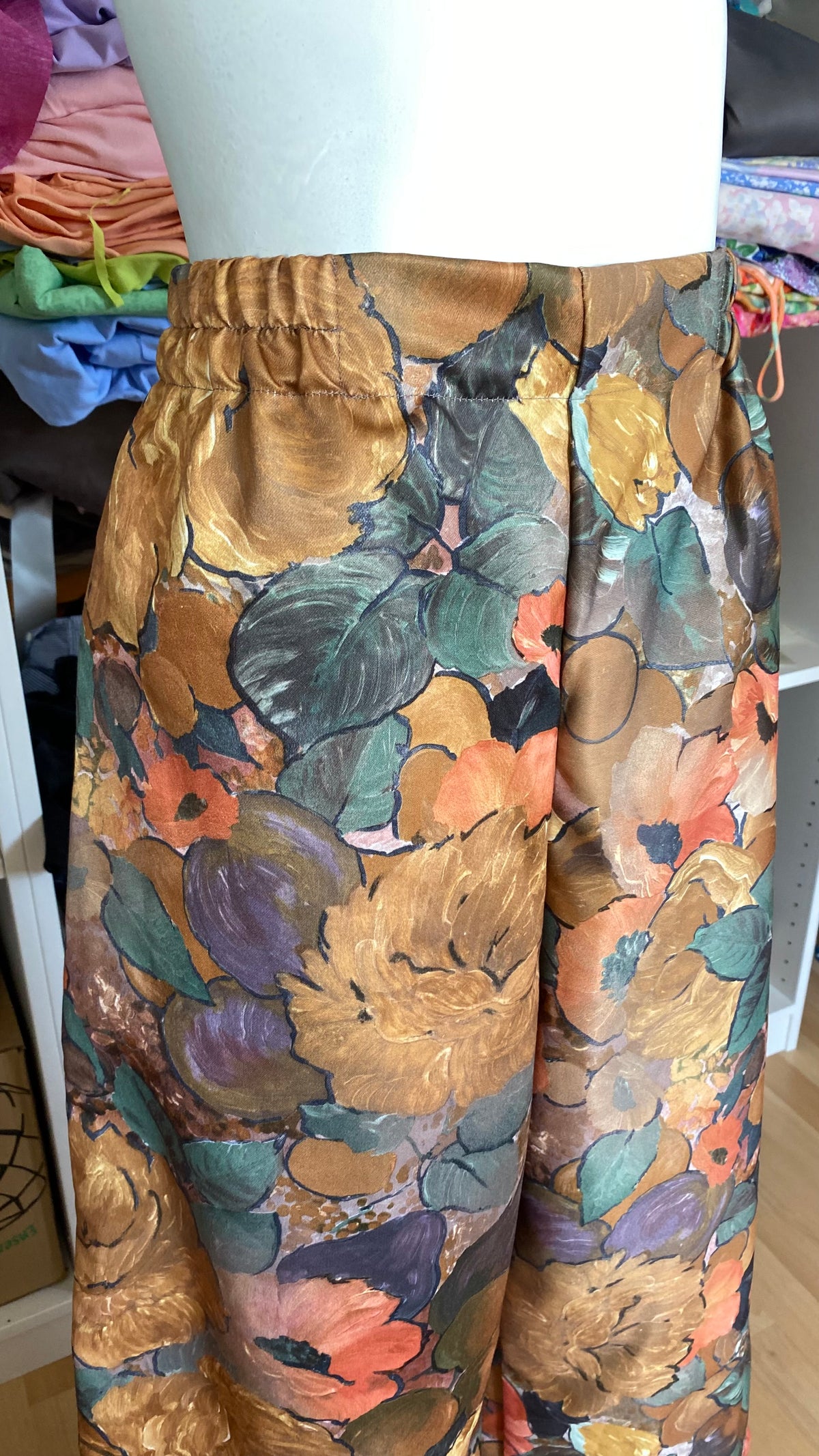 Pants • Taille L • Pantalon upcyclé épais floral