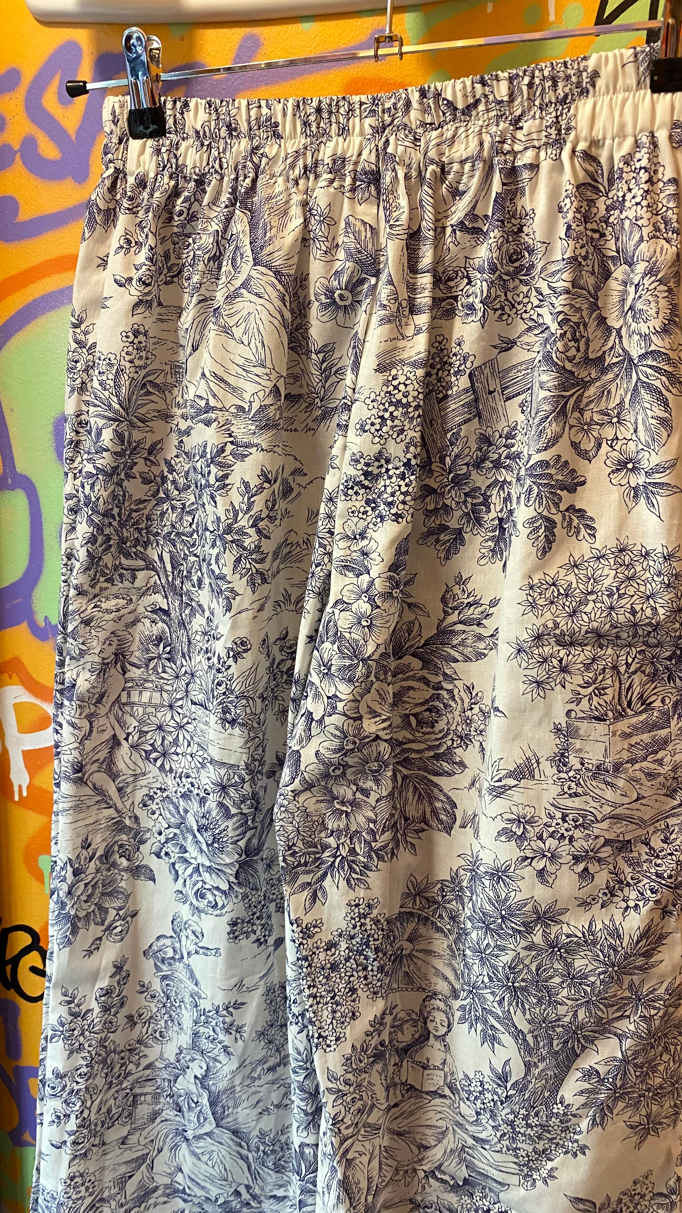 Pantalon • T.XS/S à XL • Pantalon coton toile de jouy bleu