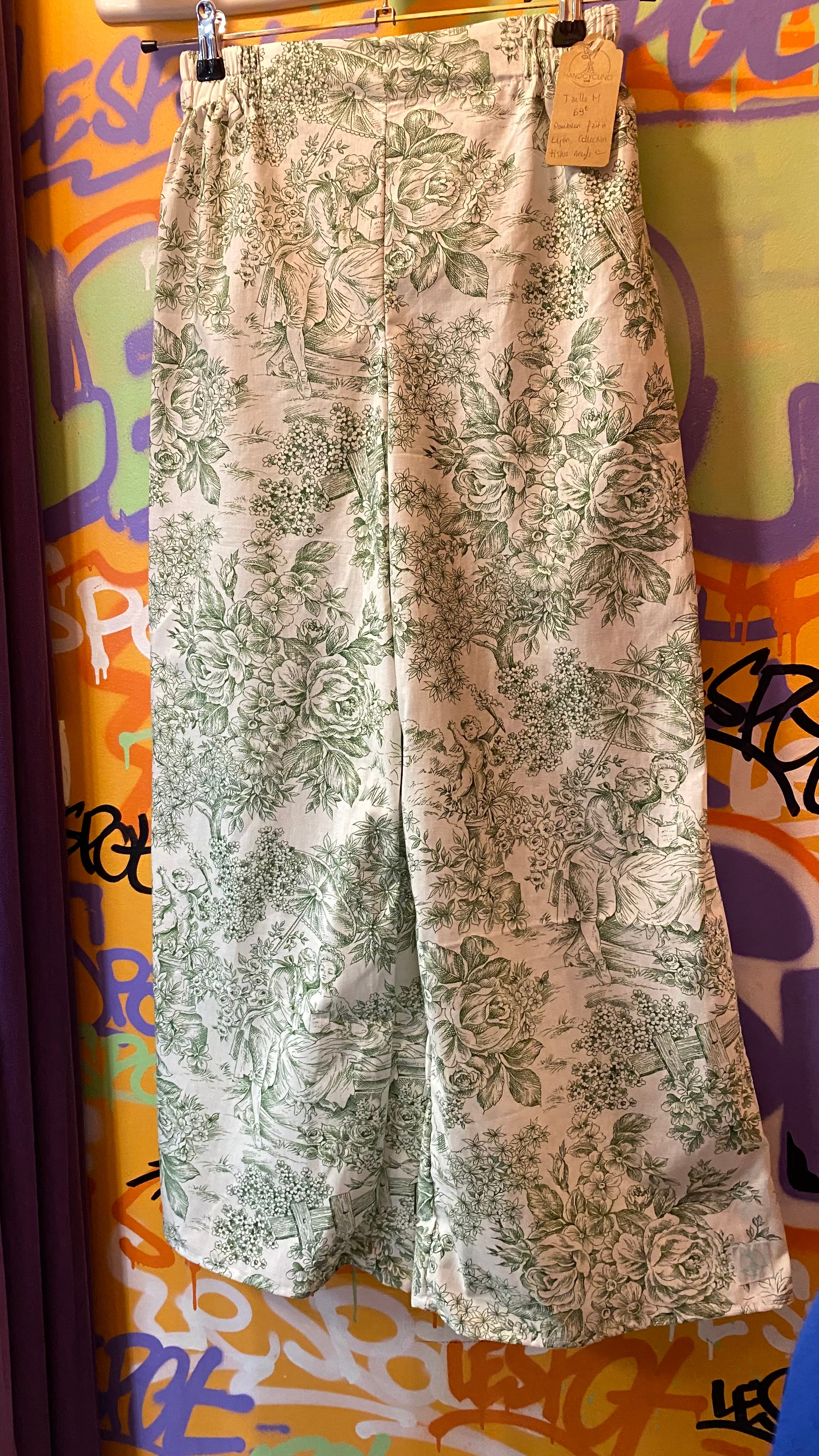 Pantalon • T.XS/S à XL • Pantalon coton toile de jouy vert
