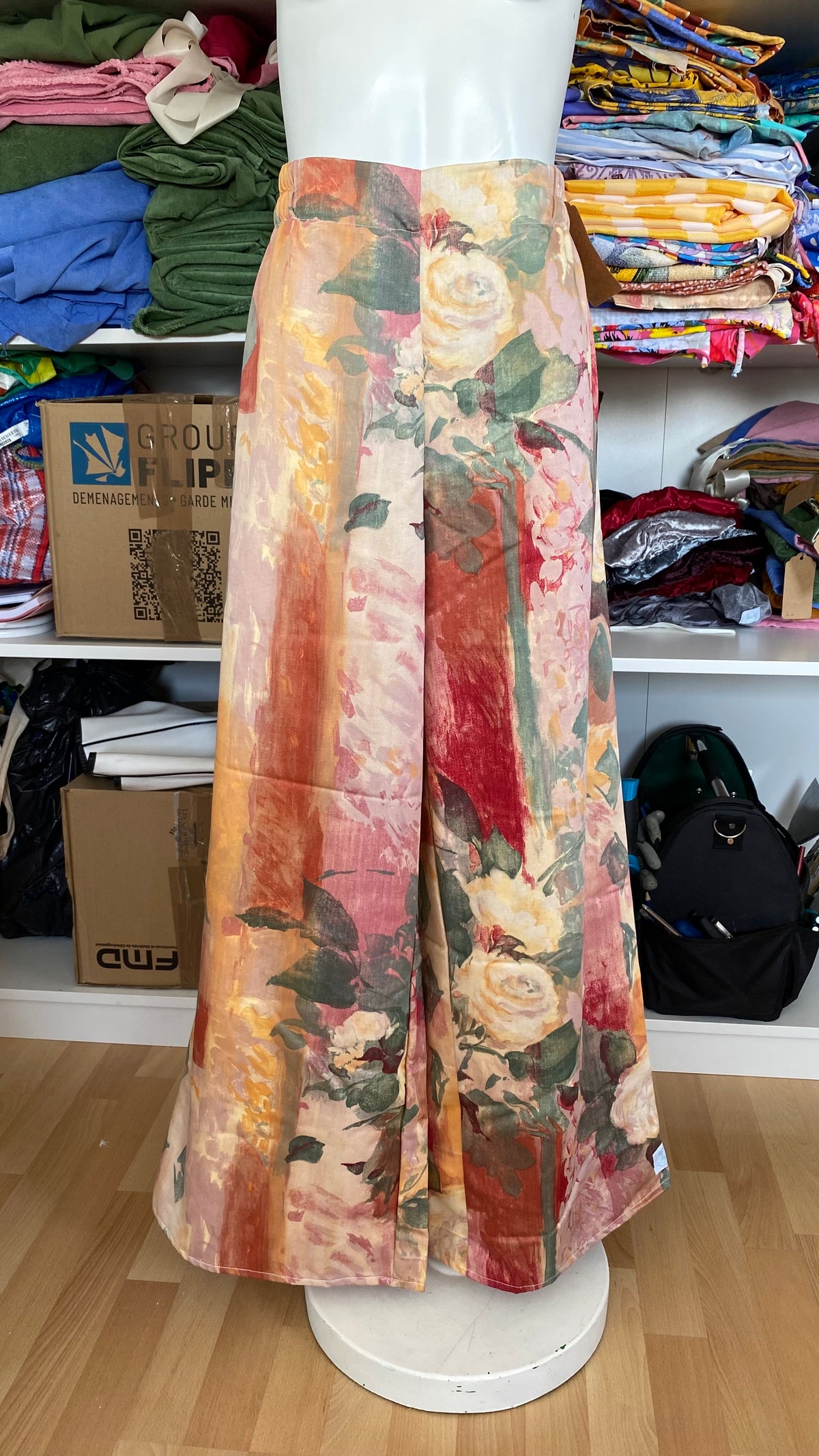 Pants • Taille L • Pantalon upcyclé épais à motifs