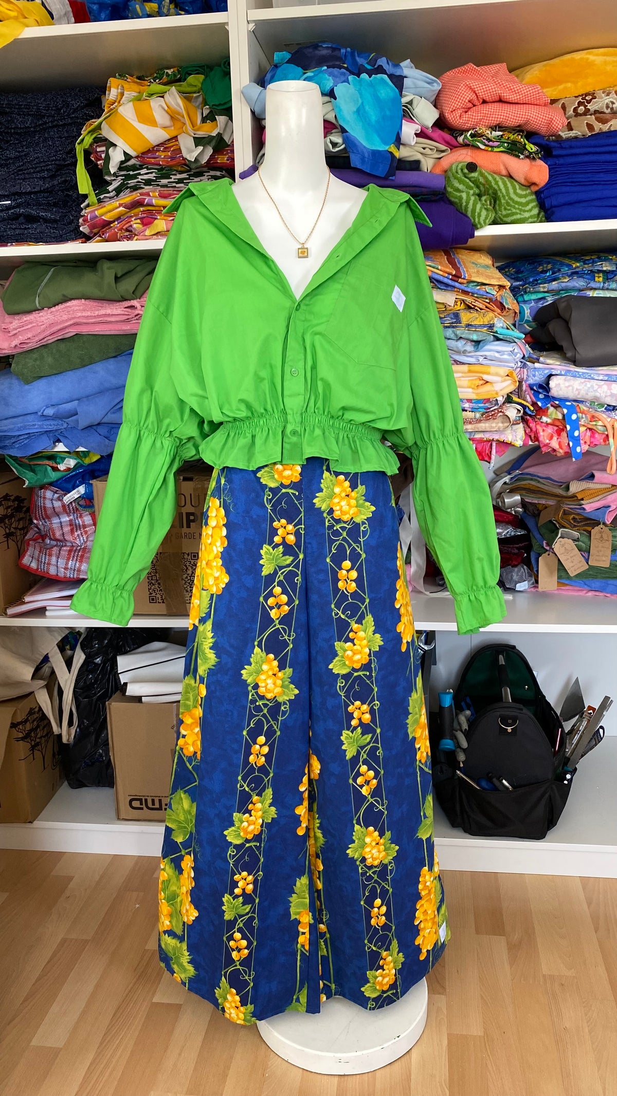 Pants • Taille XL • Pantalon upcyclé bleu provençal