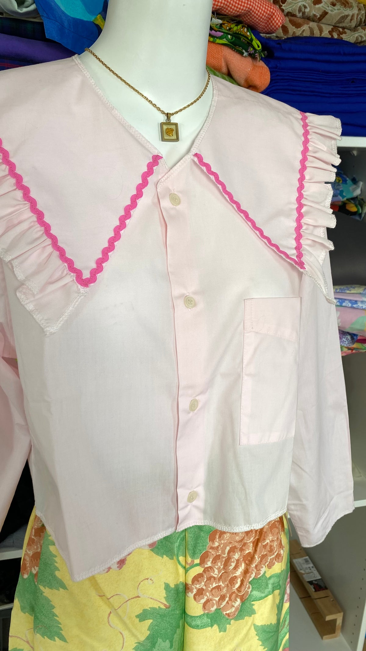 Sweaties • T.34 à 38 • Chemise grand col rose pastel