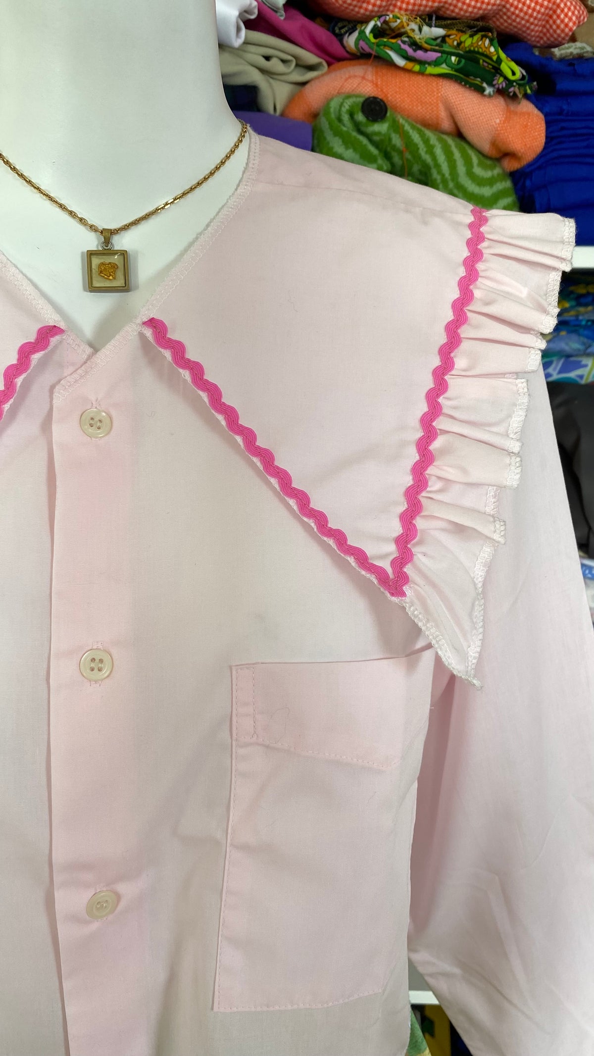 Sweaties • T.34 à 38 • Chemise grand col rose pastel