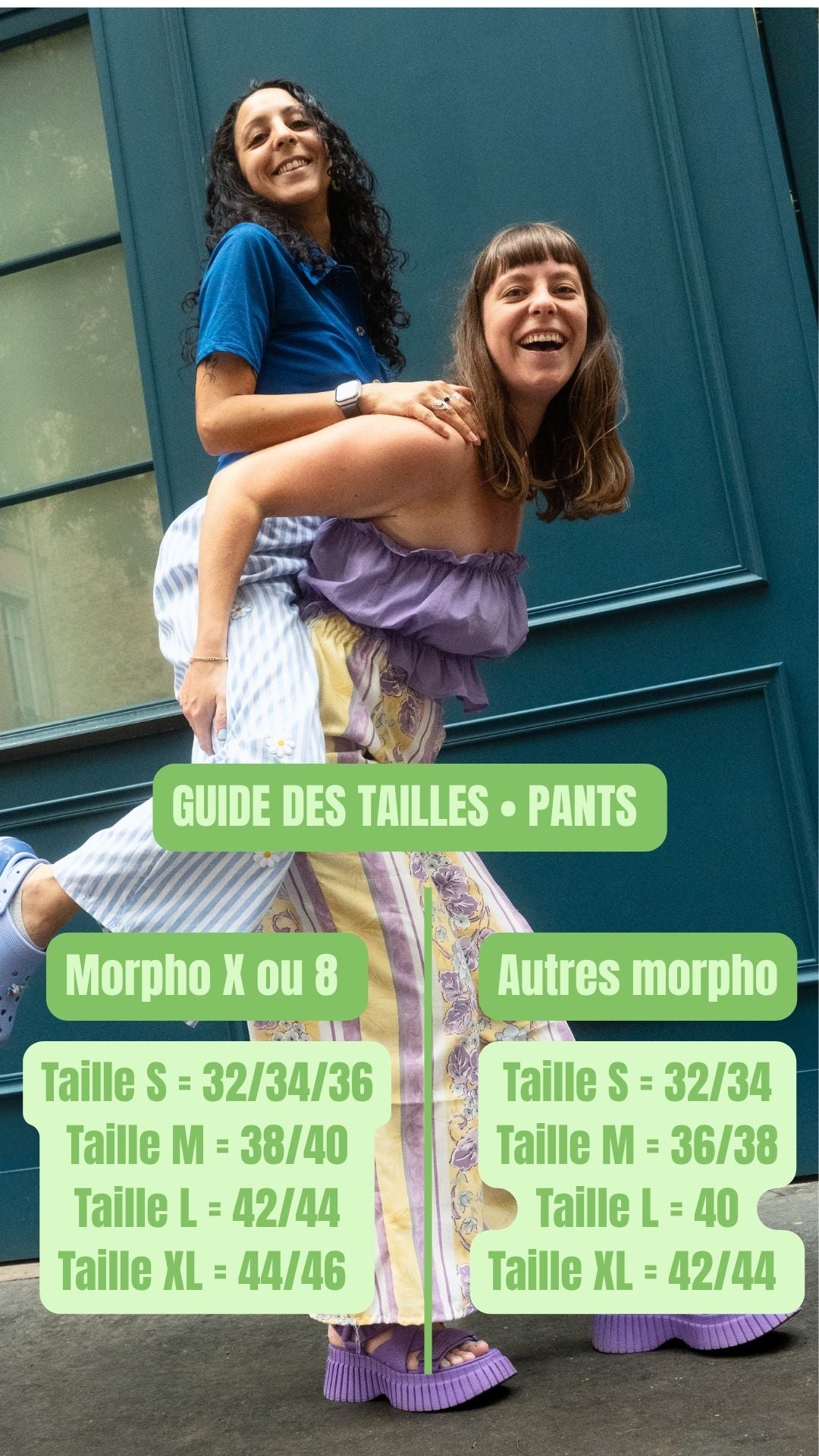 Pants • Taille L • Pantalon upcyclé 70s blanc et bleu