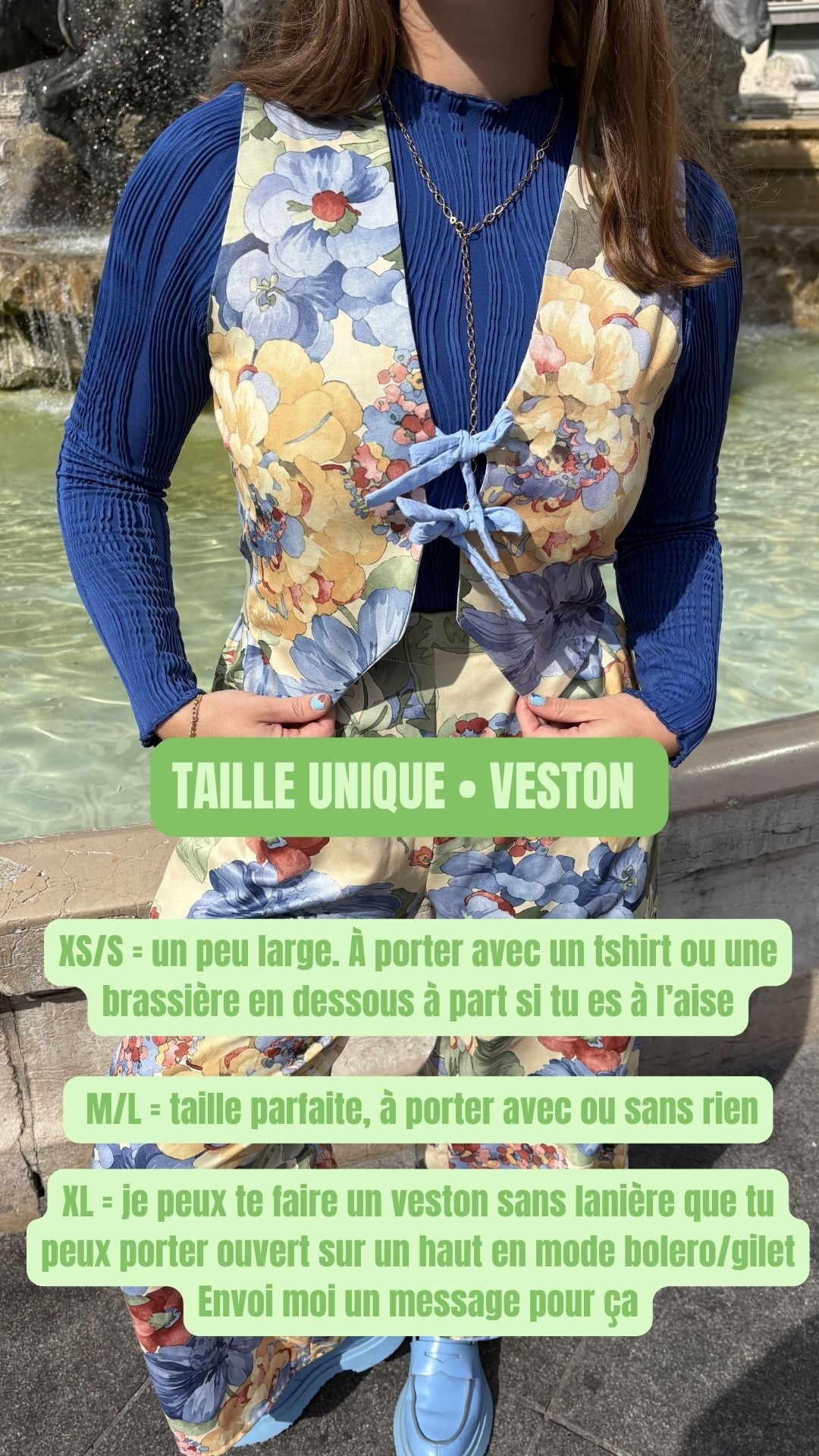 Veston réversible  • Taille unique • Carreaux & velours moutarde